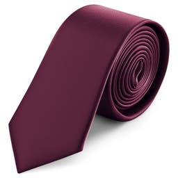 6 cm Crimson Satin Skinny Tie