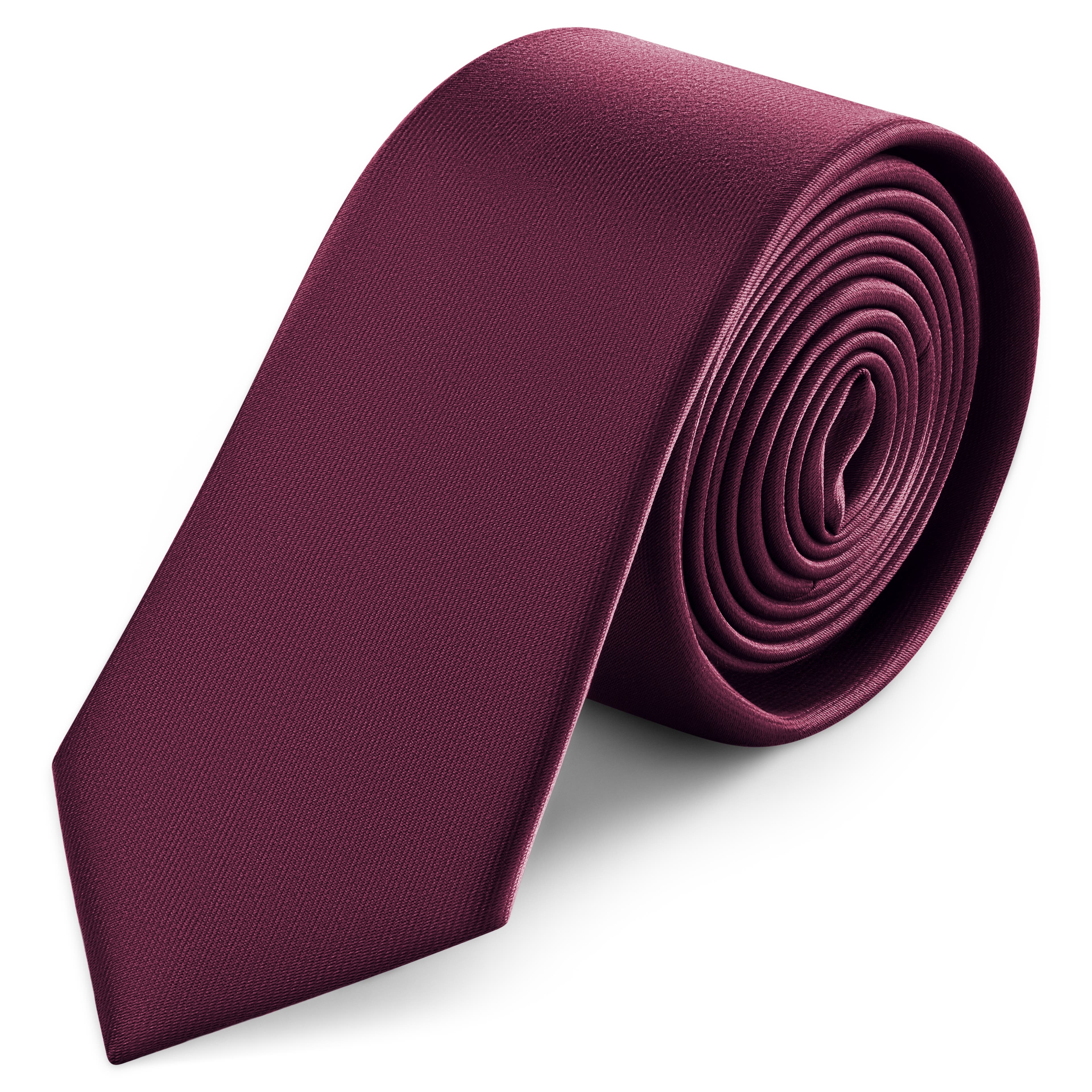 Cravatta skinny in raso cremisi da 6 cm