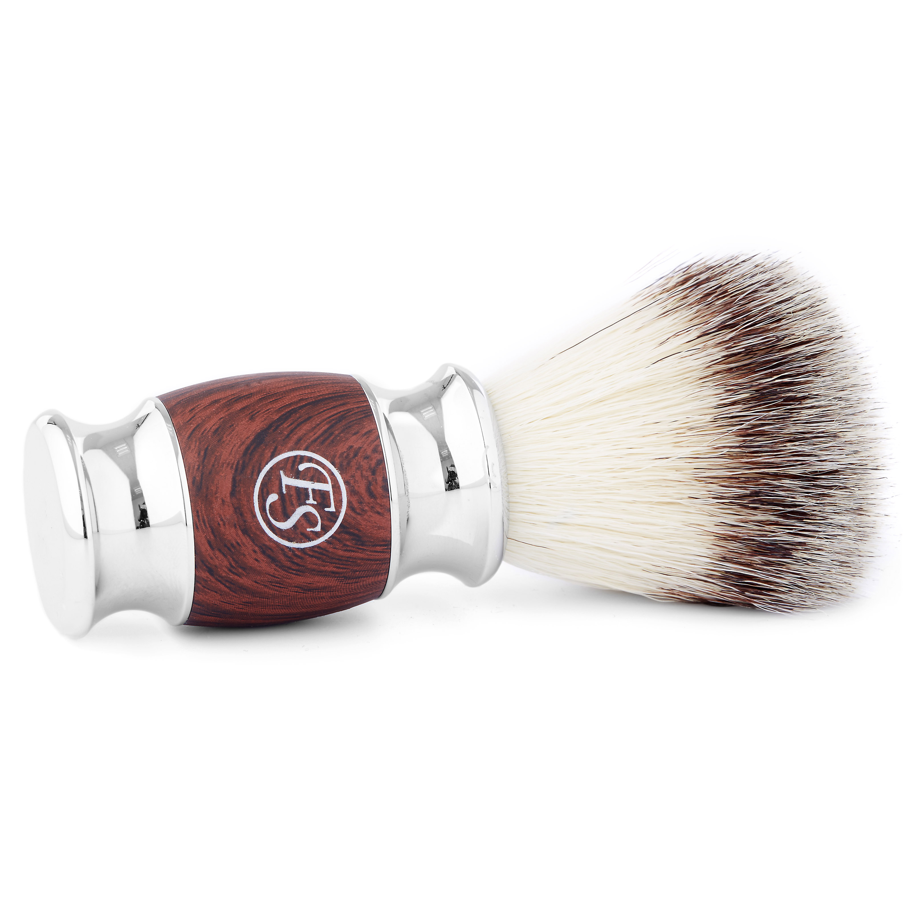 Modern Rosewood-Look Πινέλο Ξυρίσματος με Συνθετική Τρίχα - 2