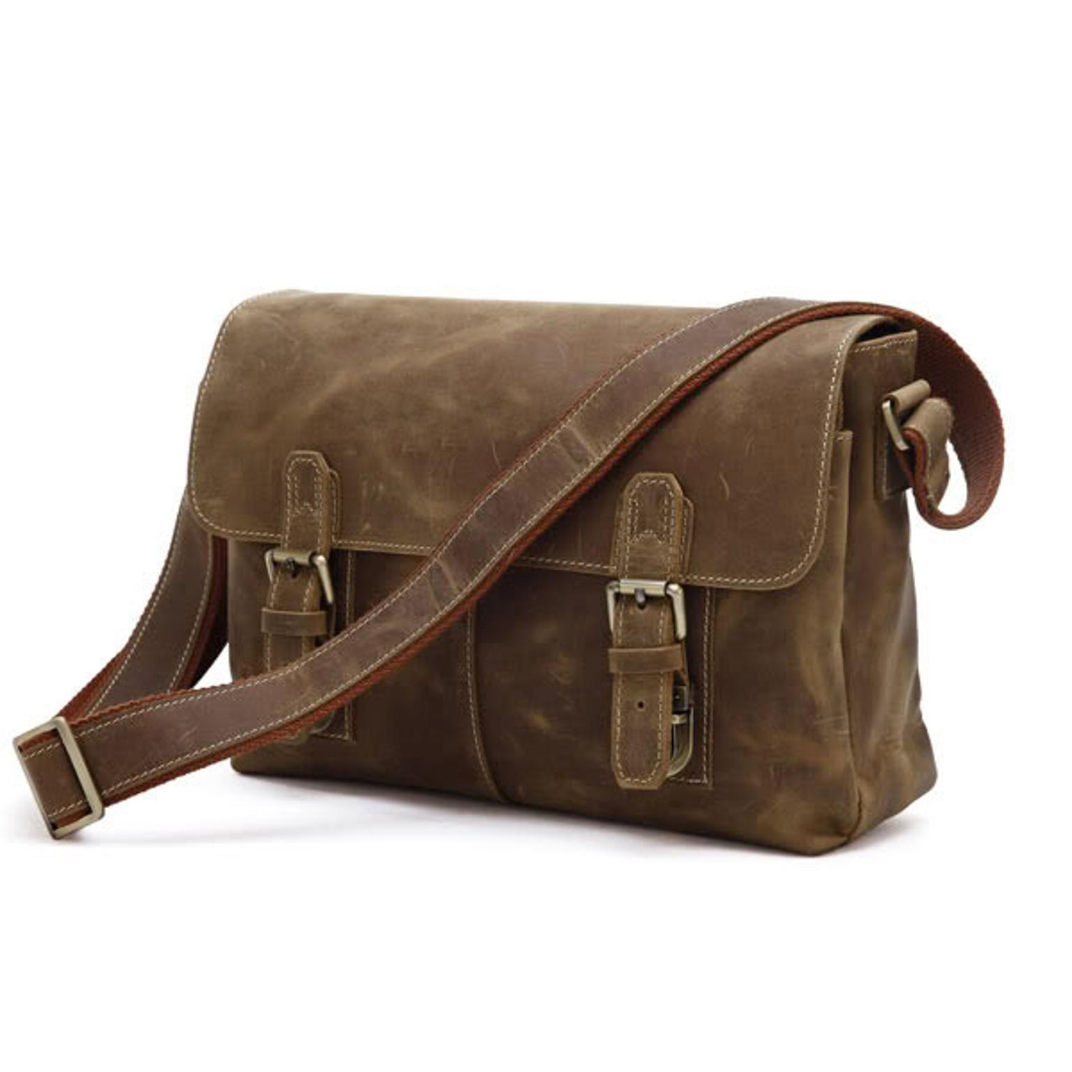 Sac messager en cuir marron rétro Sac messager en cuir marron rétro