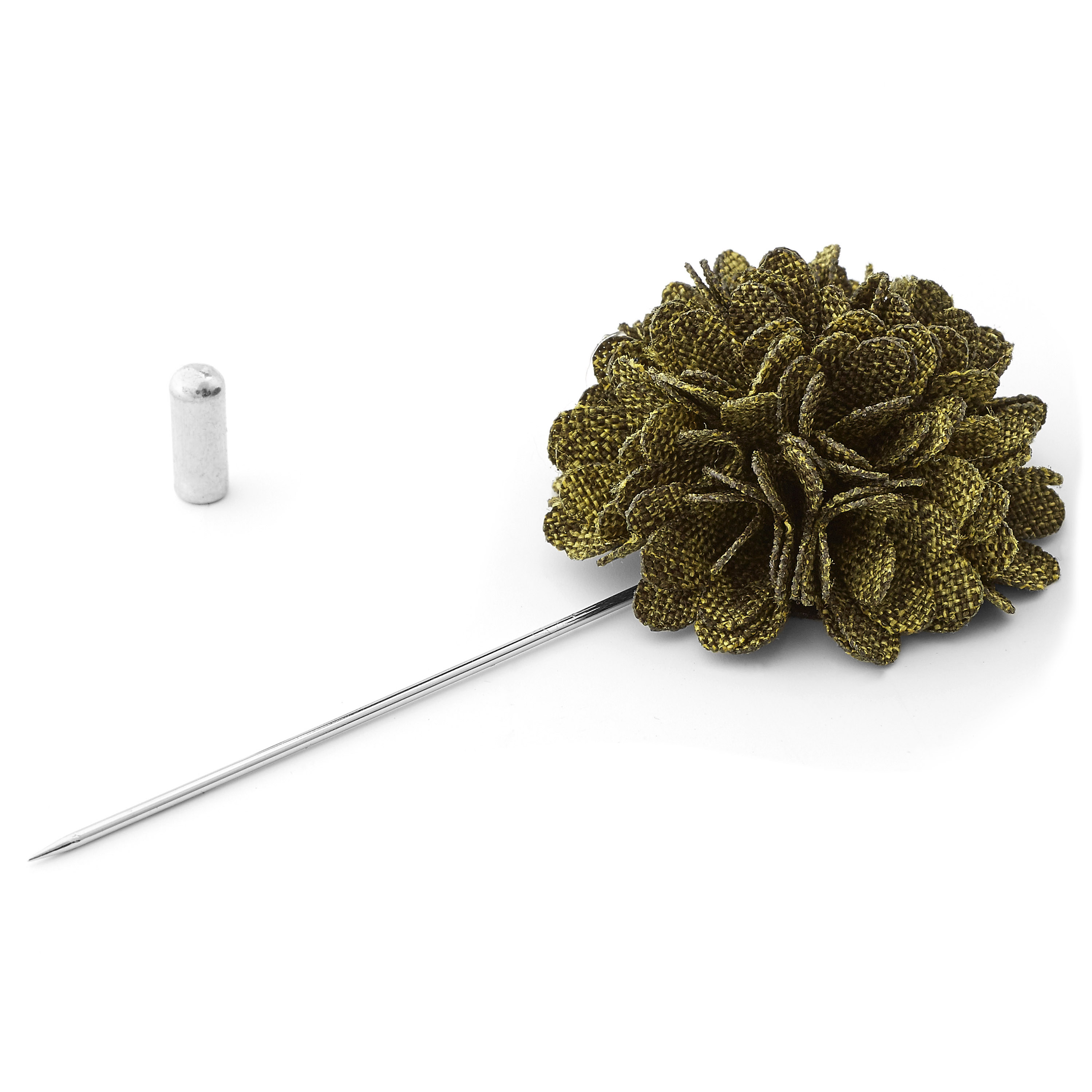 Smaragdově zelená spona do klopy s květinou - 2