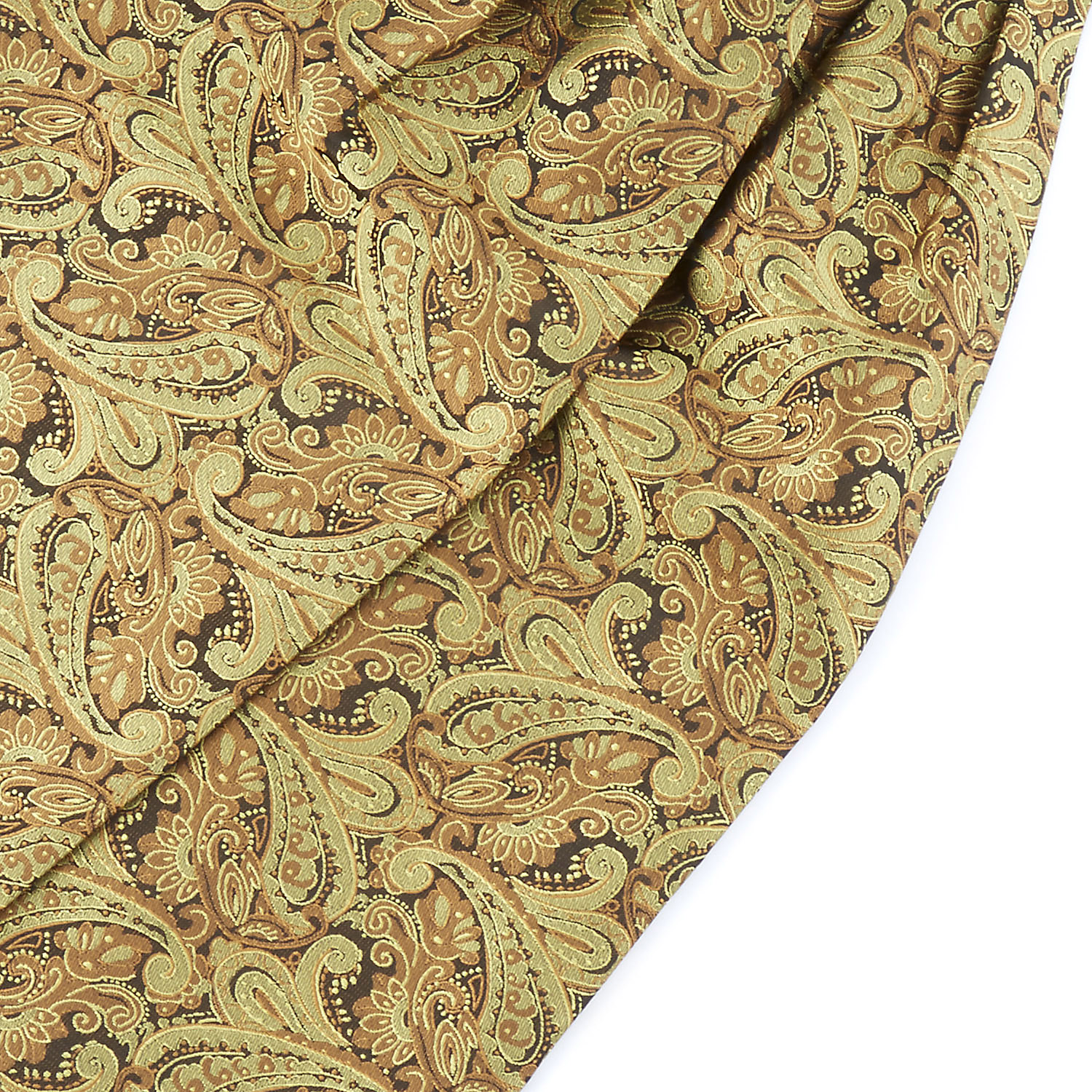 Pañuelo Ascot de poliéster con estampado cachemira dorado - 2