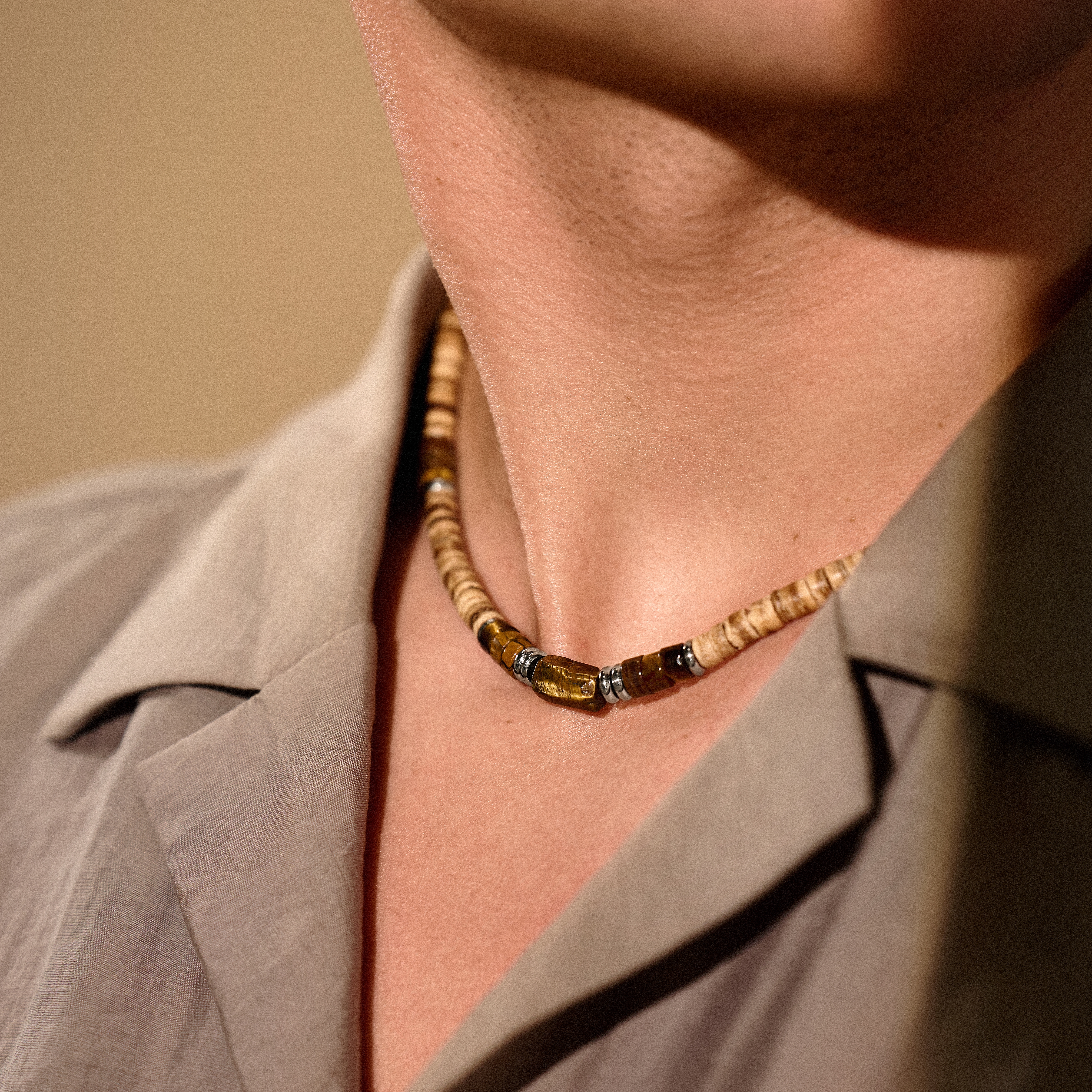 Kokos og Tigerøye Surfer Halskjede - 3