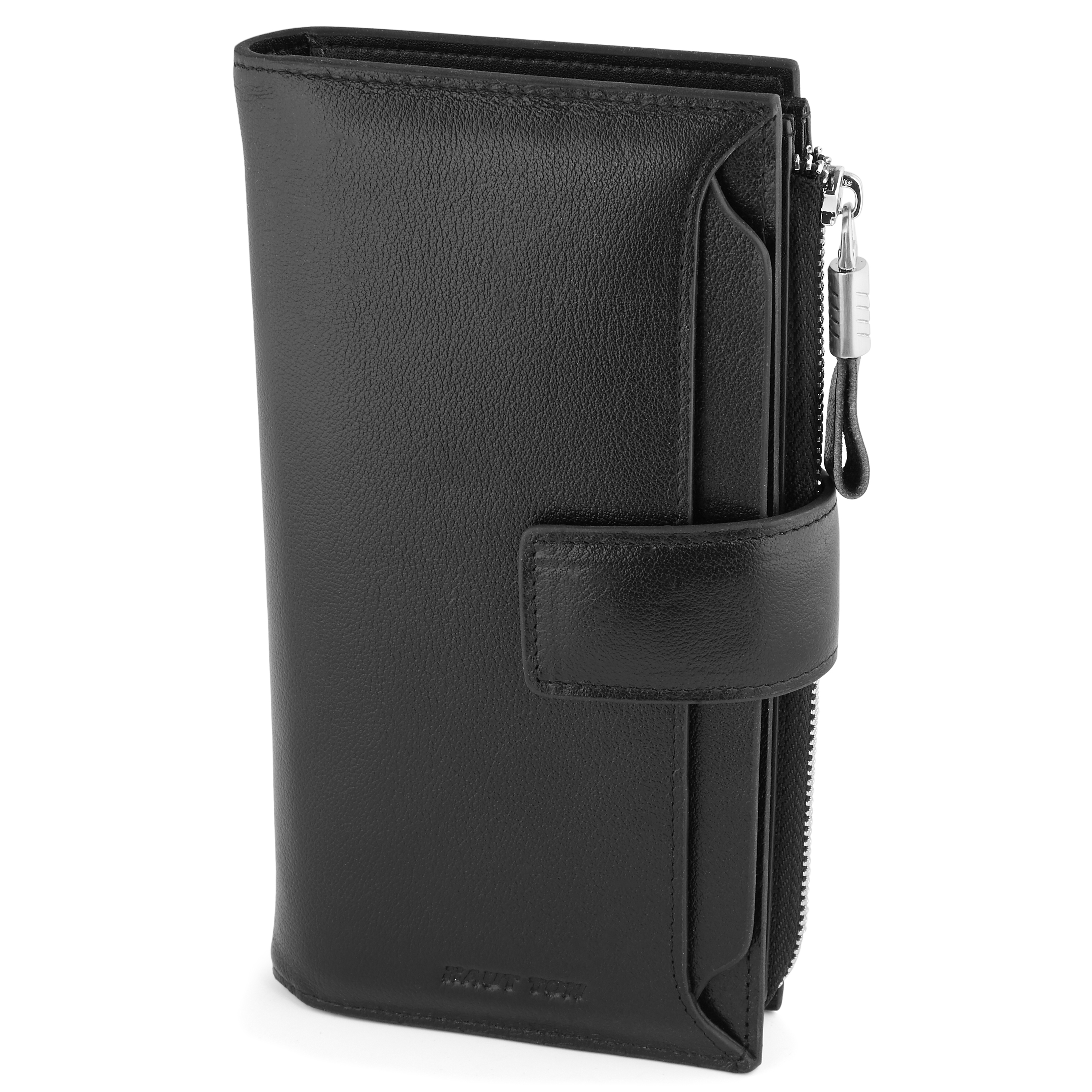 Lange Schwarze Laschenverschluss Geldbörse - 1