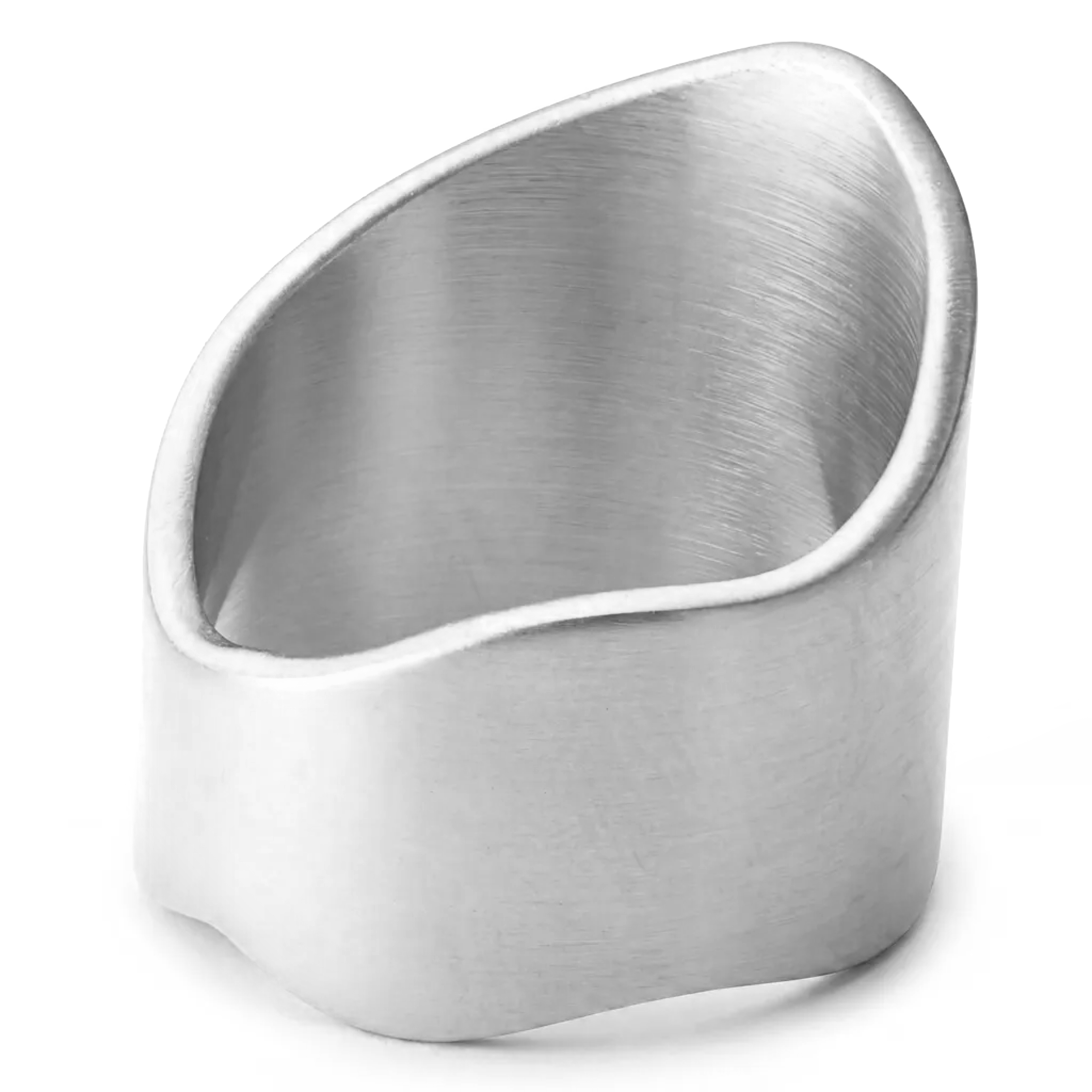 Organic | Bague Crest en acier inoxydable plaqué argent - 2