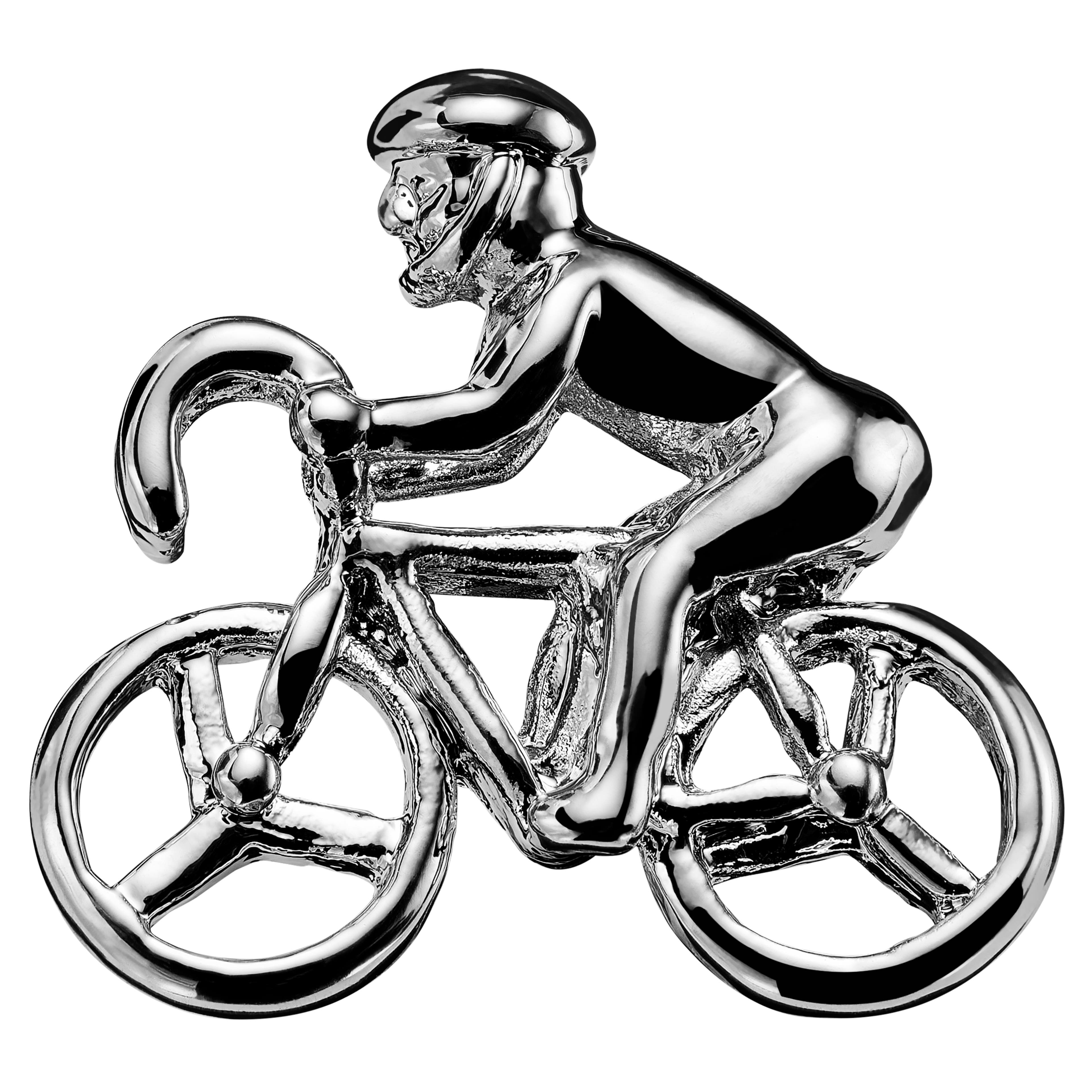 Motos | Silver-Tone Bicycle Lapel Pin
