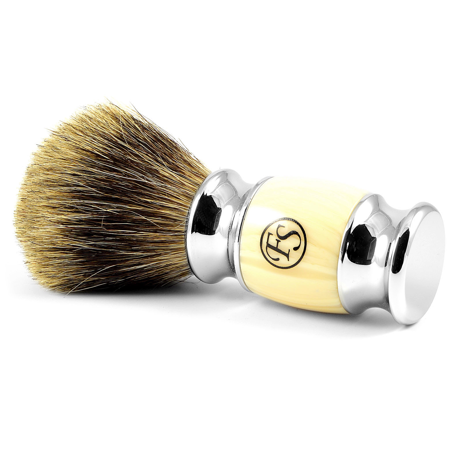 Cream Modern Pure Badger Shaving Brush - 2