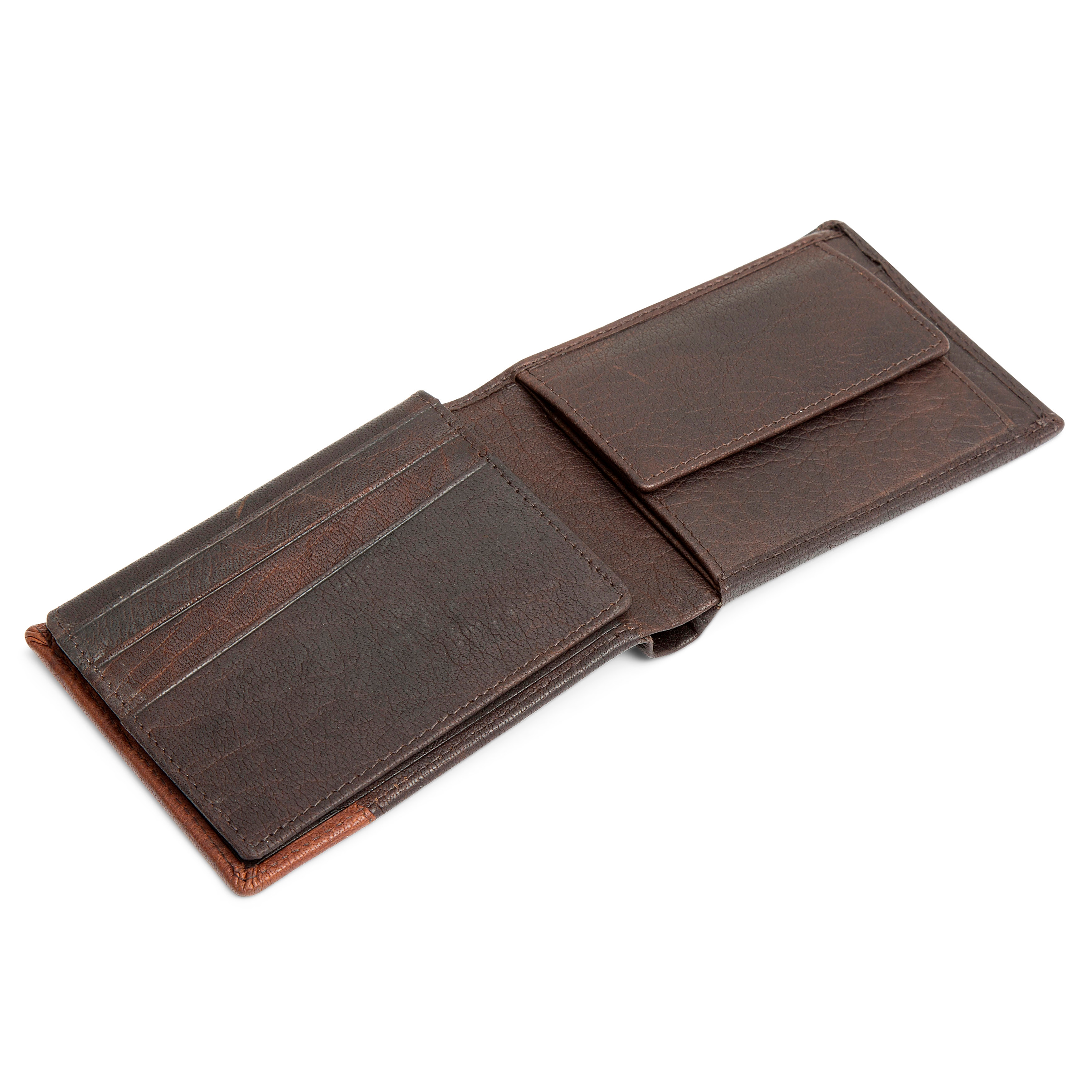 Perforated Brown & Tan Montreal Leather RFID Wallet - 6