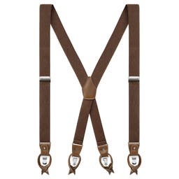 Vexel | Brown Diamond-Patterned X-back Suspenders