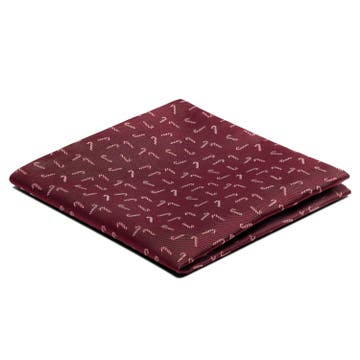 Burgundy Christmas Candy Cane Pattern Pocket Square Burgundy Christmas Candy Cane Pattern Pocket Square