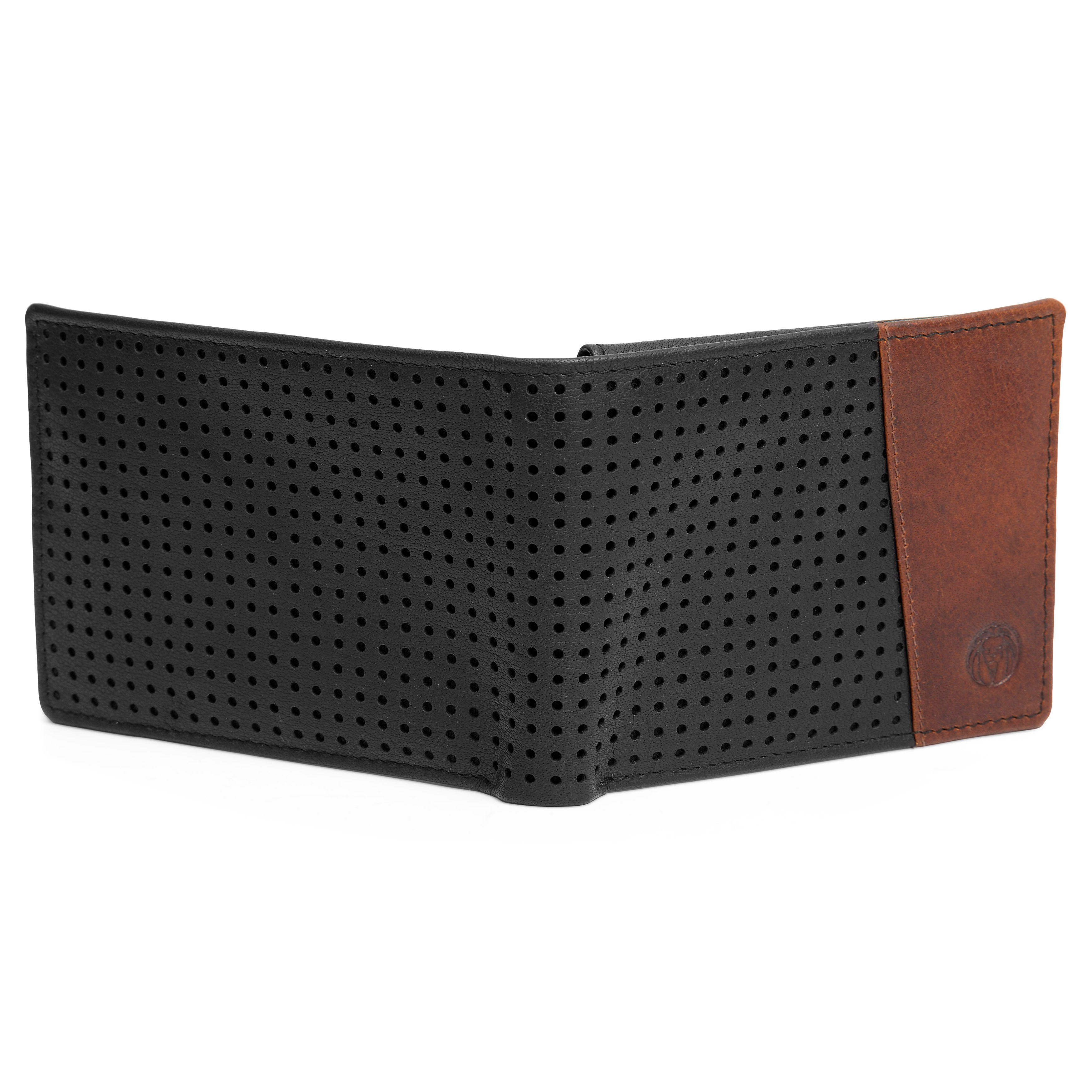 Δερμάτινο Πορτοφόλι Montreal Dotty Black & Tan RFID - 4