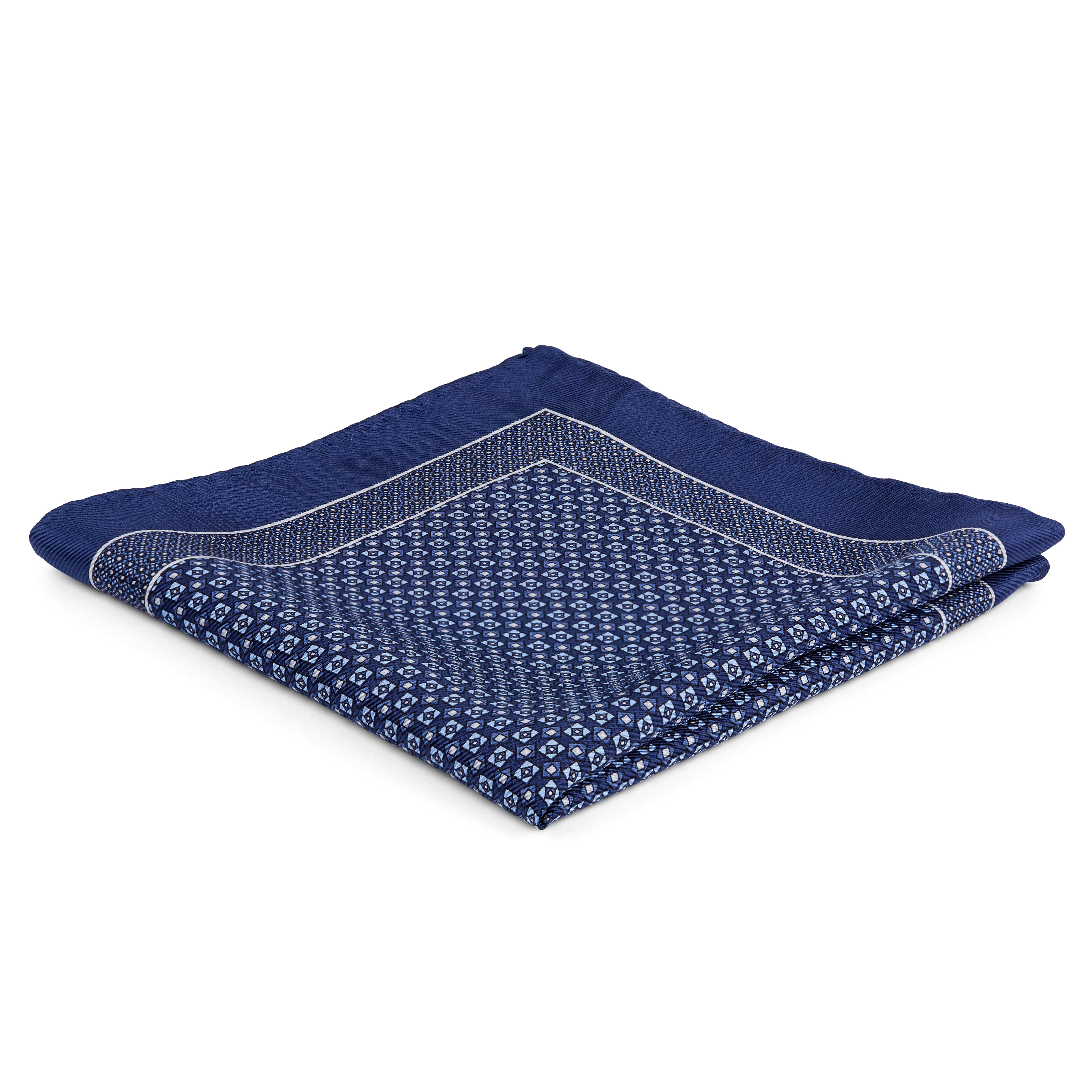 Blaues Geometrisches Einstecktuch - 1