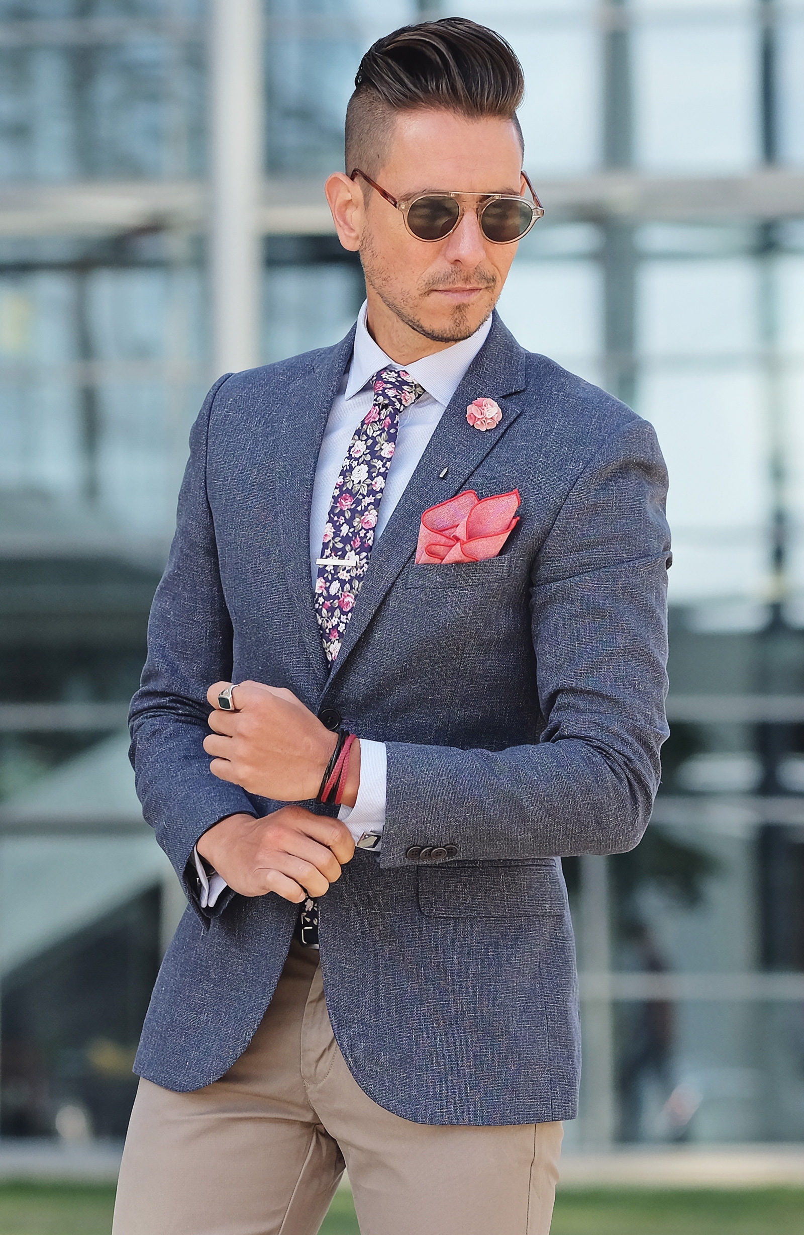 Pink Cotton Pocket Square - 4