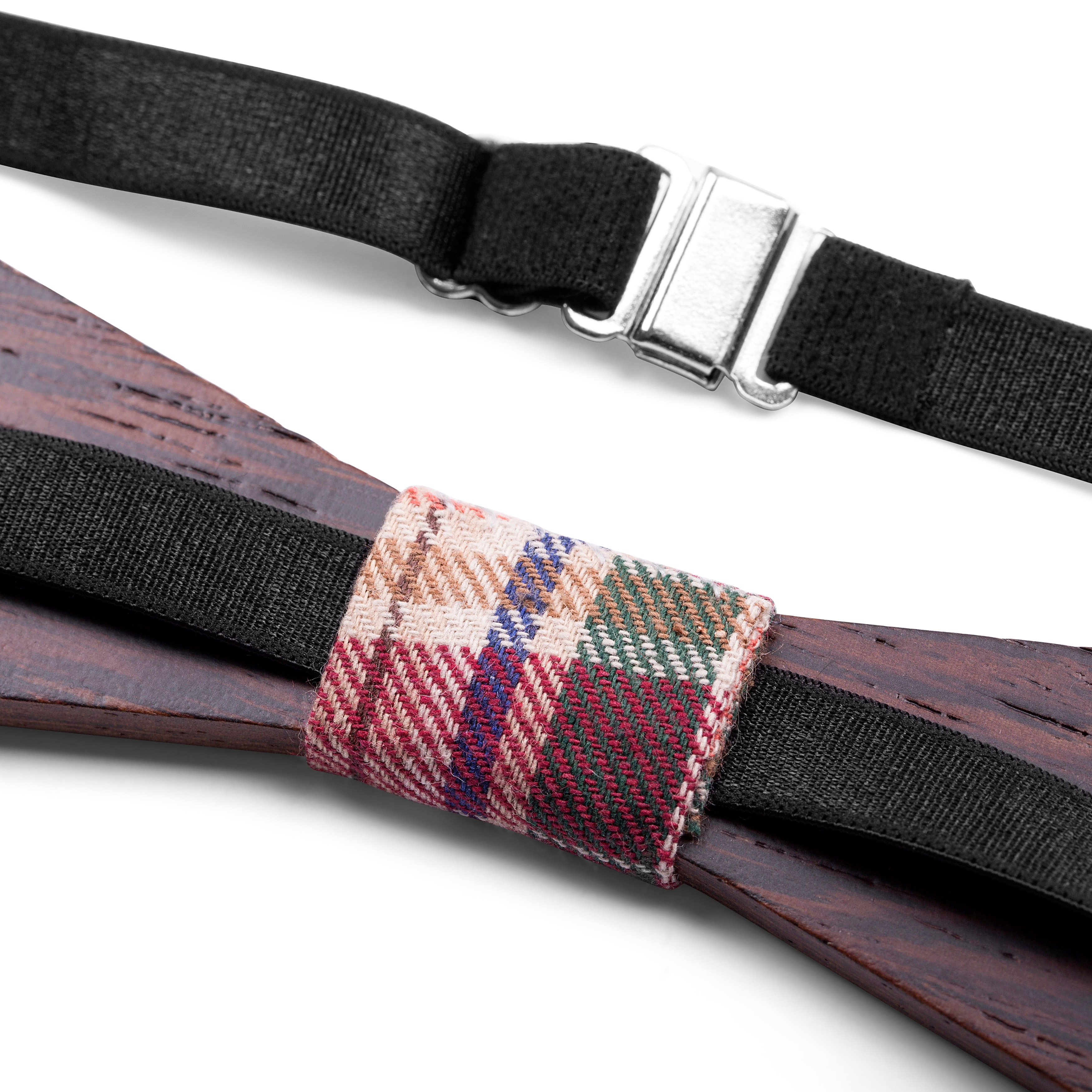 Wenge & Gingham Bow Tie - 3