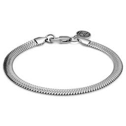 Essentials | 6 mm Silver-Tone Herringbone Chain Bracelet