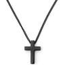 Iconic | Black Stainless Steel Cross Curb Chain Necklace