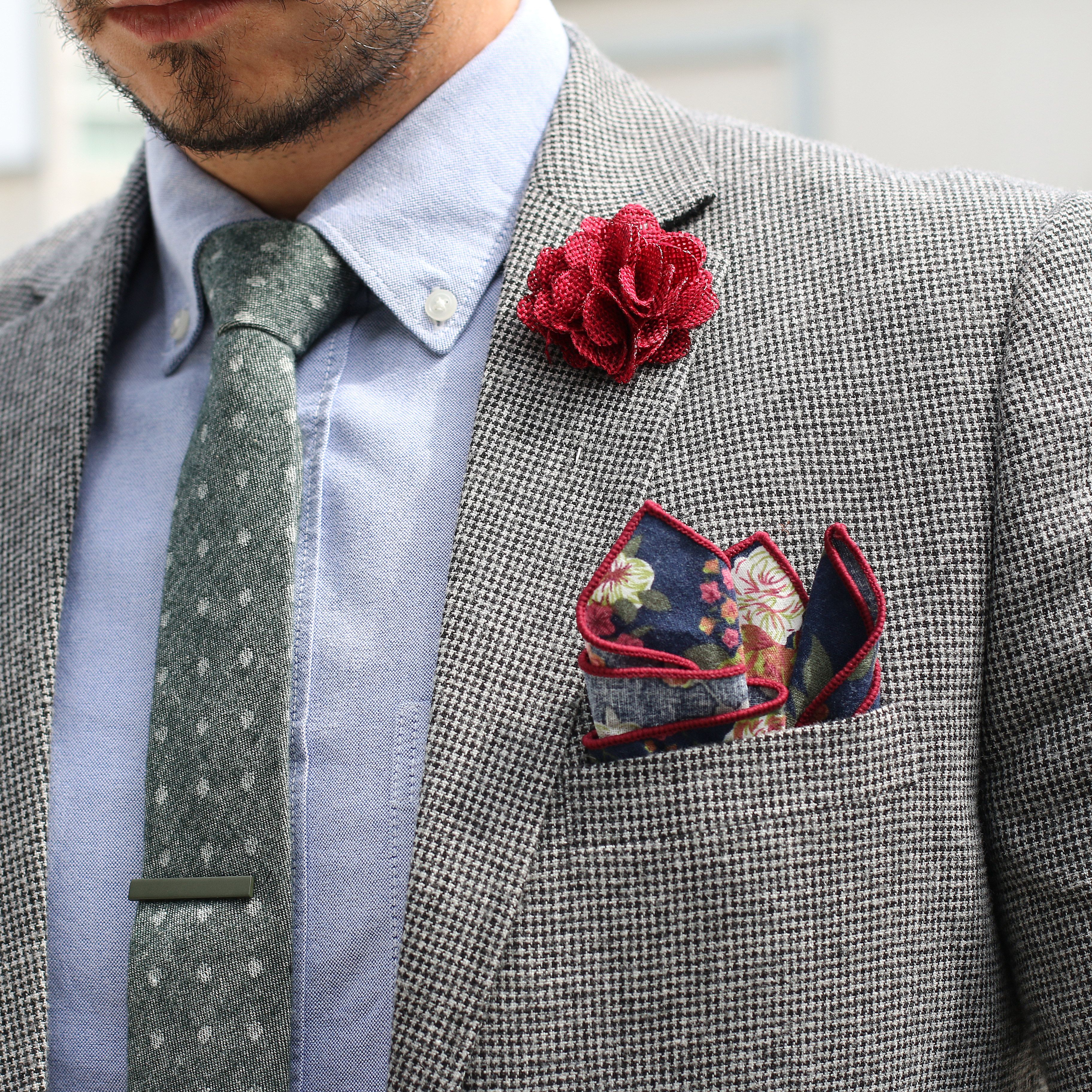 Blåblommig Näsduk - 4