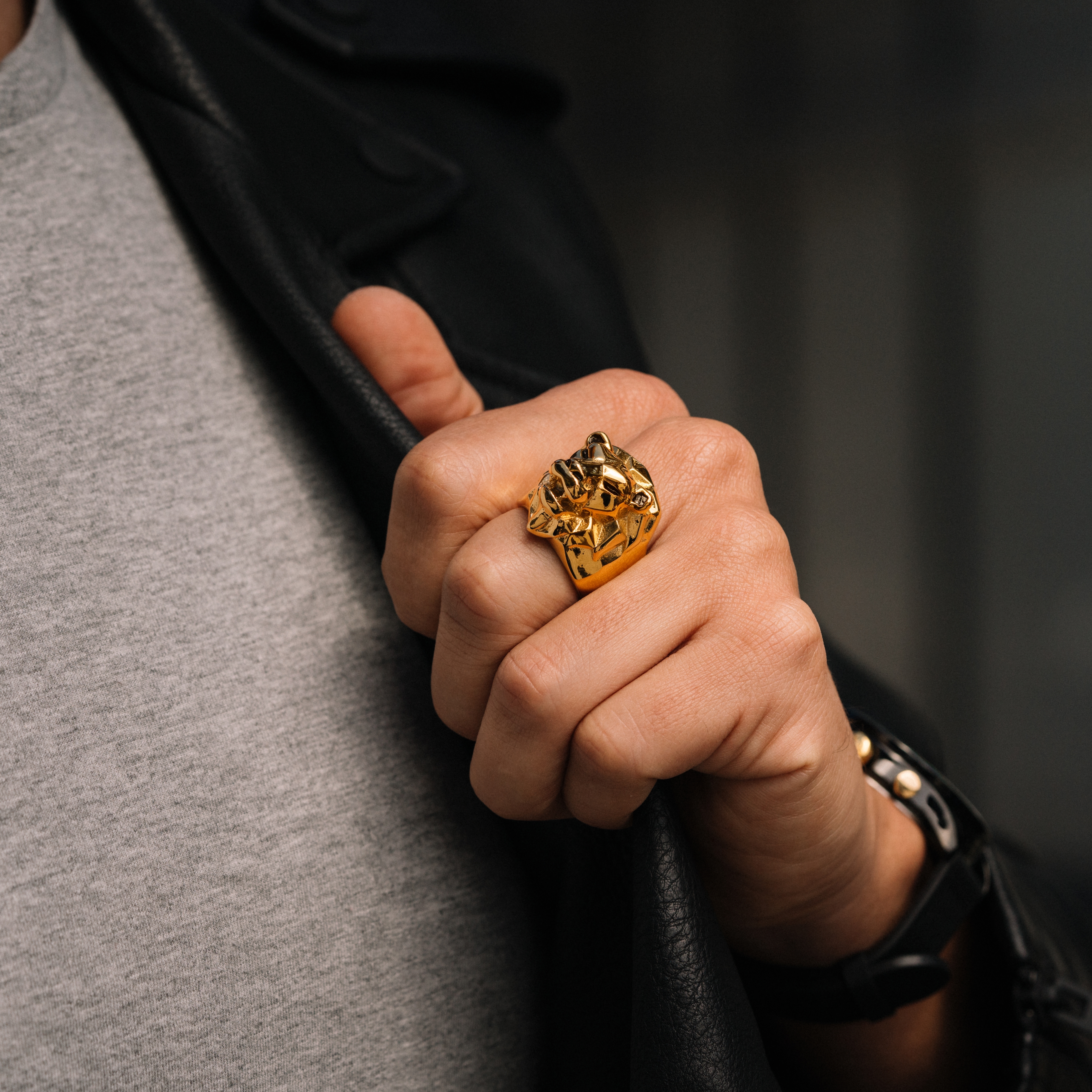 Aggressive Lion Ring. New design. | Lion ring, Mens gold rings, Rings