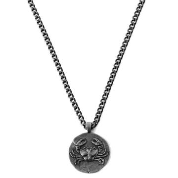 Astro | Silver-Tone Stainless Steel Cancer Zodiac Sign Necklace Astro | Silver-Tone Stainless Steel Cancer Zodiac Sign Necklace