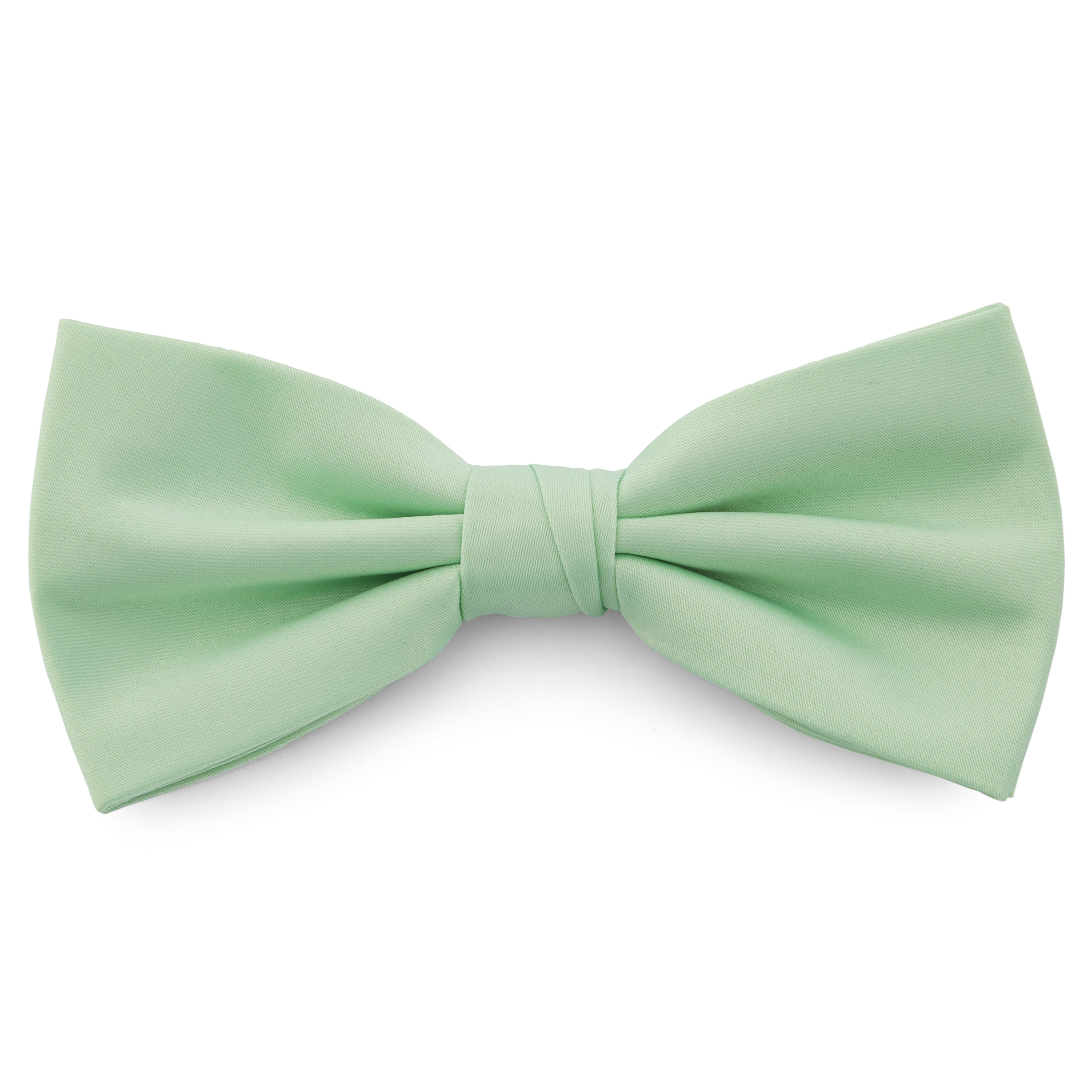 Mint Green Pre-Tied Bow Tie & Pocket Square Set - 3