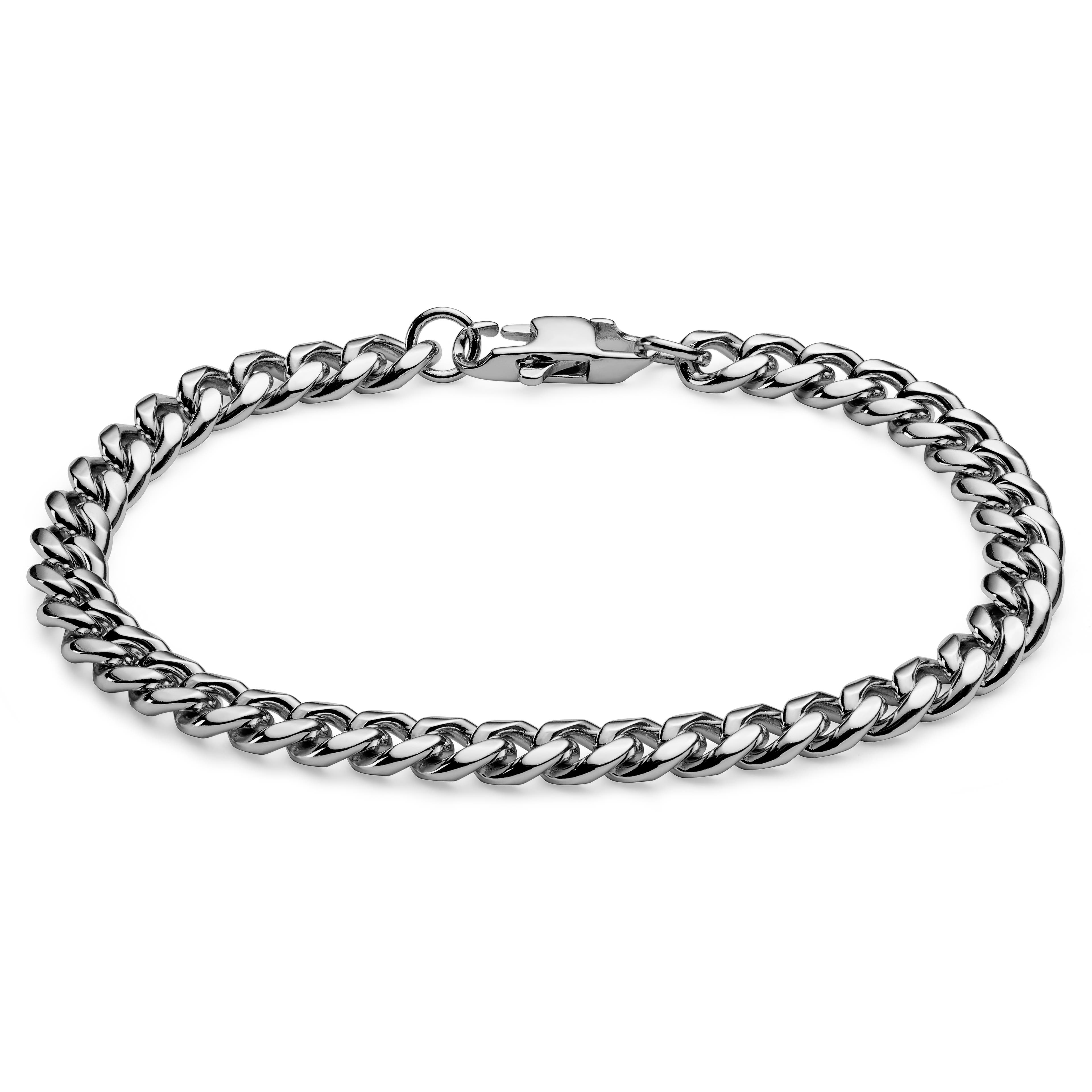 6 mm Sølvfarvet Kæde Armbånd