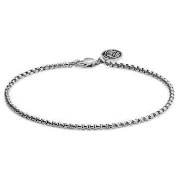 Essentials | 2 mm Silver-Tone Curved Box Chain Bracelet
