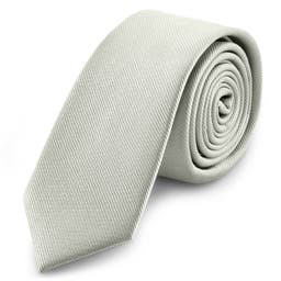 Cravate étroite en tissu gros-grain gris clair 6 cm
