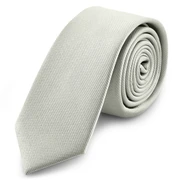 Vékony világosszürke grosgrain nyakkendő - 6 cm Vékony világosszürke grosgrain nyakkendő - 6 cm