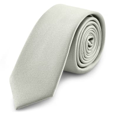 Cravatta skinny da 6 cm grigio chiaro con motivo gros-grain Cravatta skinny da 6 cm grigio chiaro con motivo gros-grain