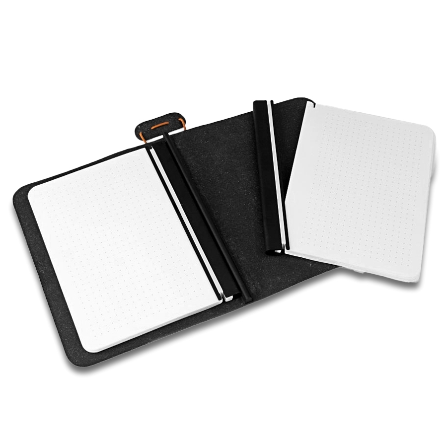 NOTA. WORK | Modulares, mattes schwarzes Recycling Leder Notizbuch - 3