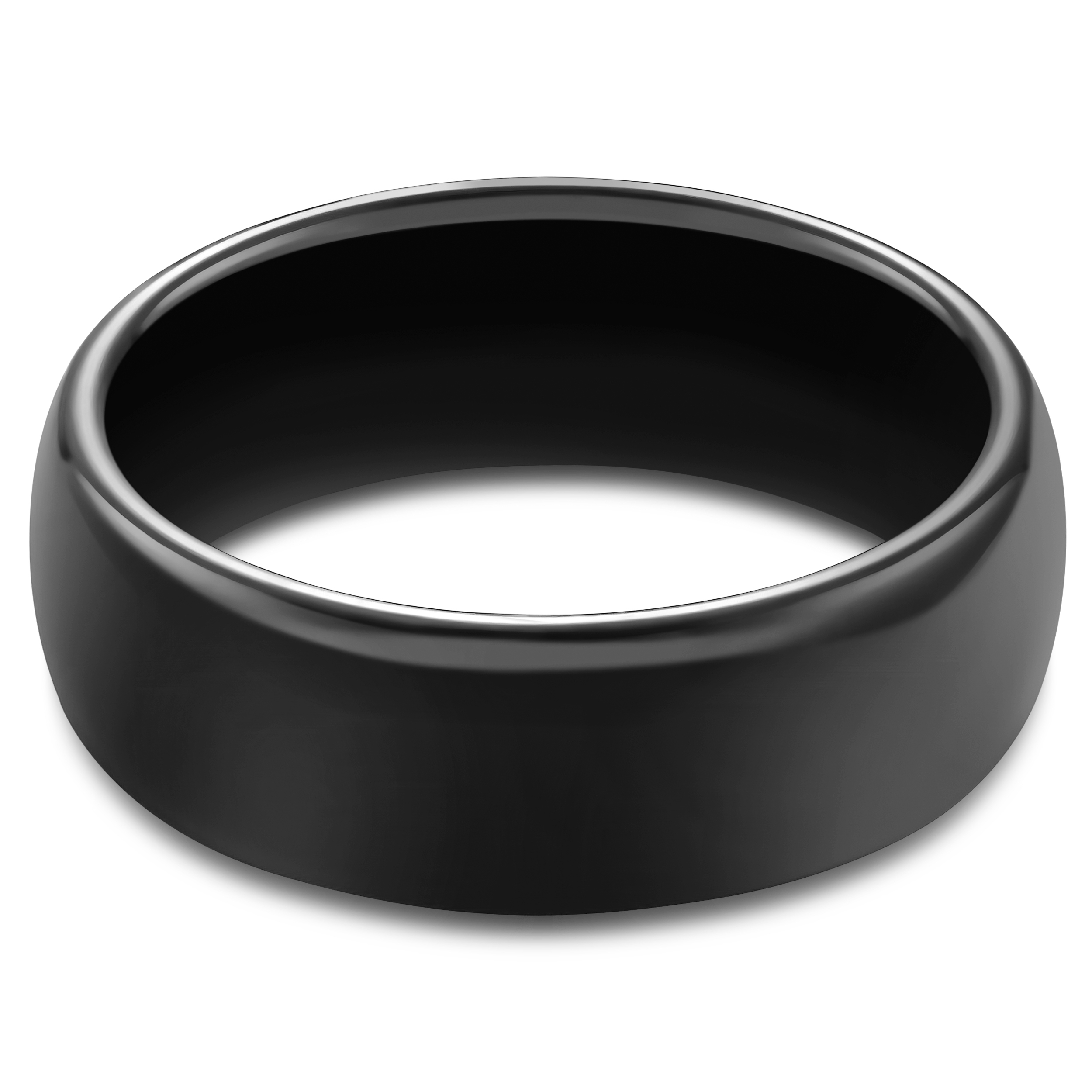 Terra | Bague en carbure de tungstène noir poli 8 mm - 2