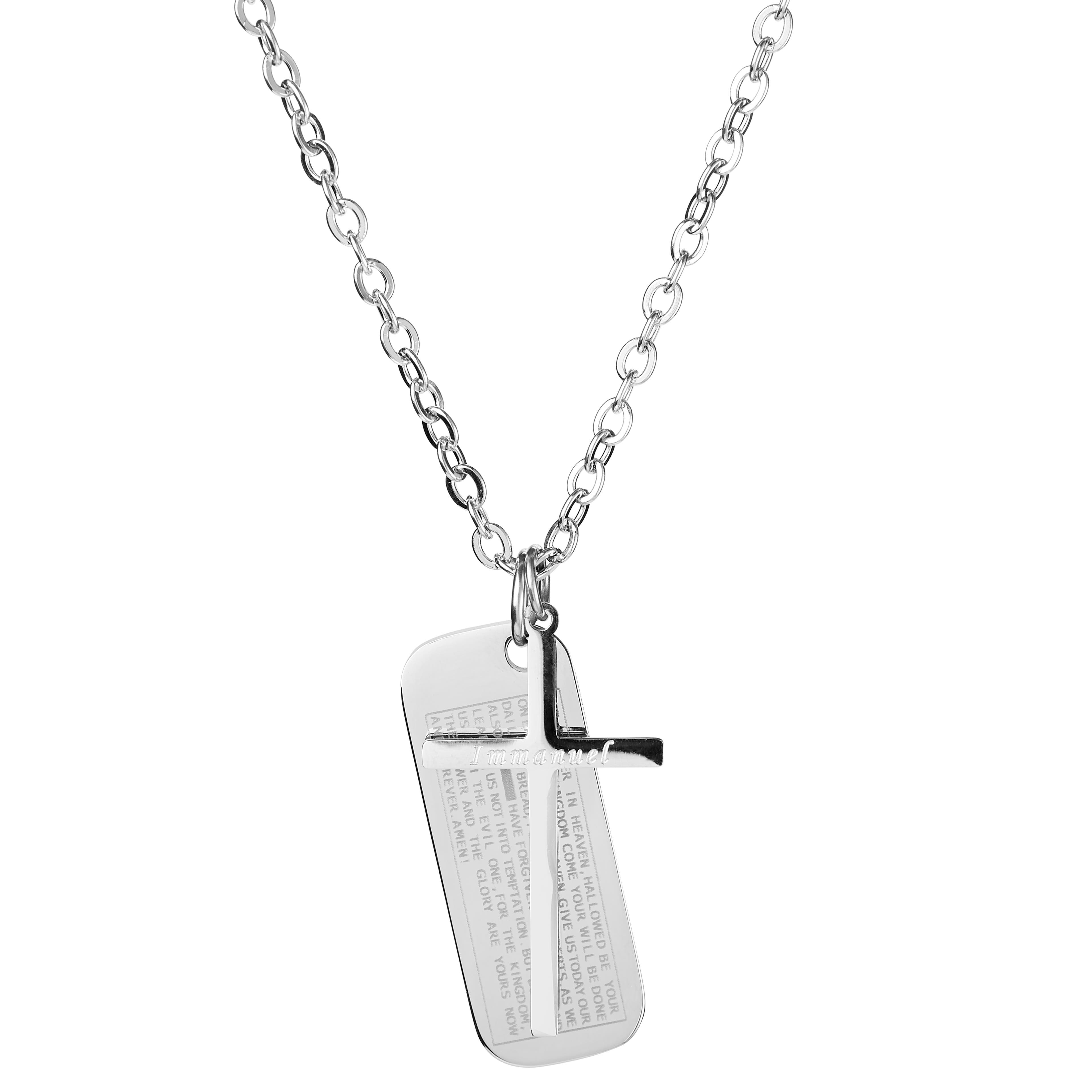 Immanuel Cross & Dog Tag Necklace 