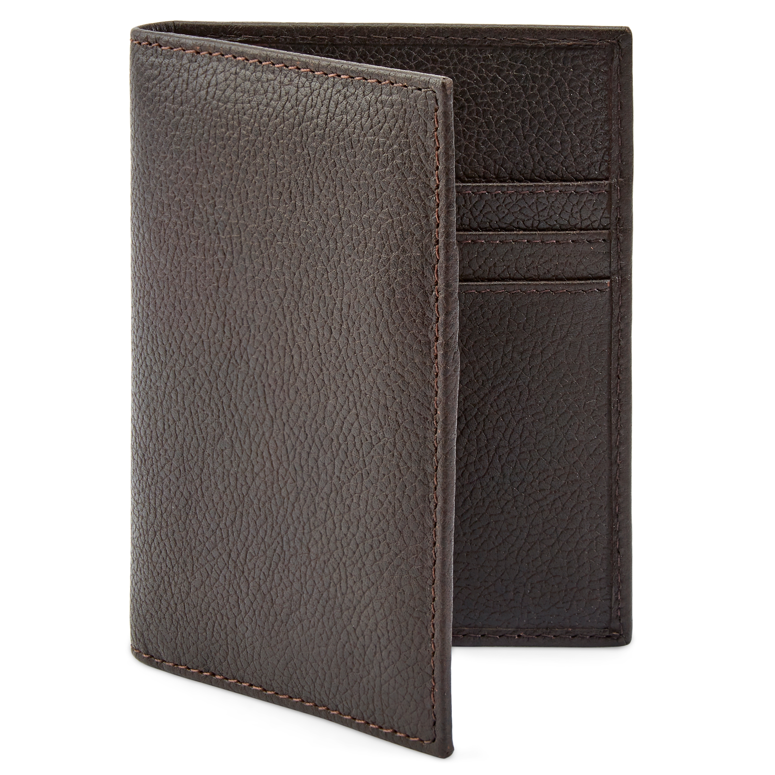 Tummanruskea nahkainen Luigi-korttikotelo - 1