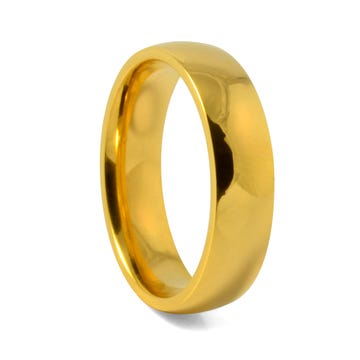 6mm Guldfarvet Titanium Ring
