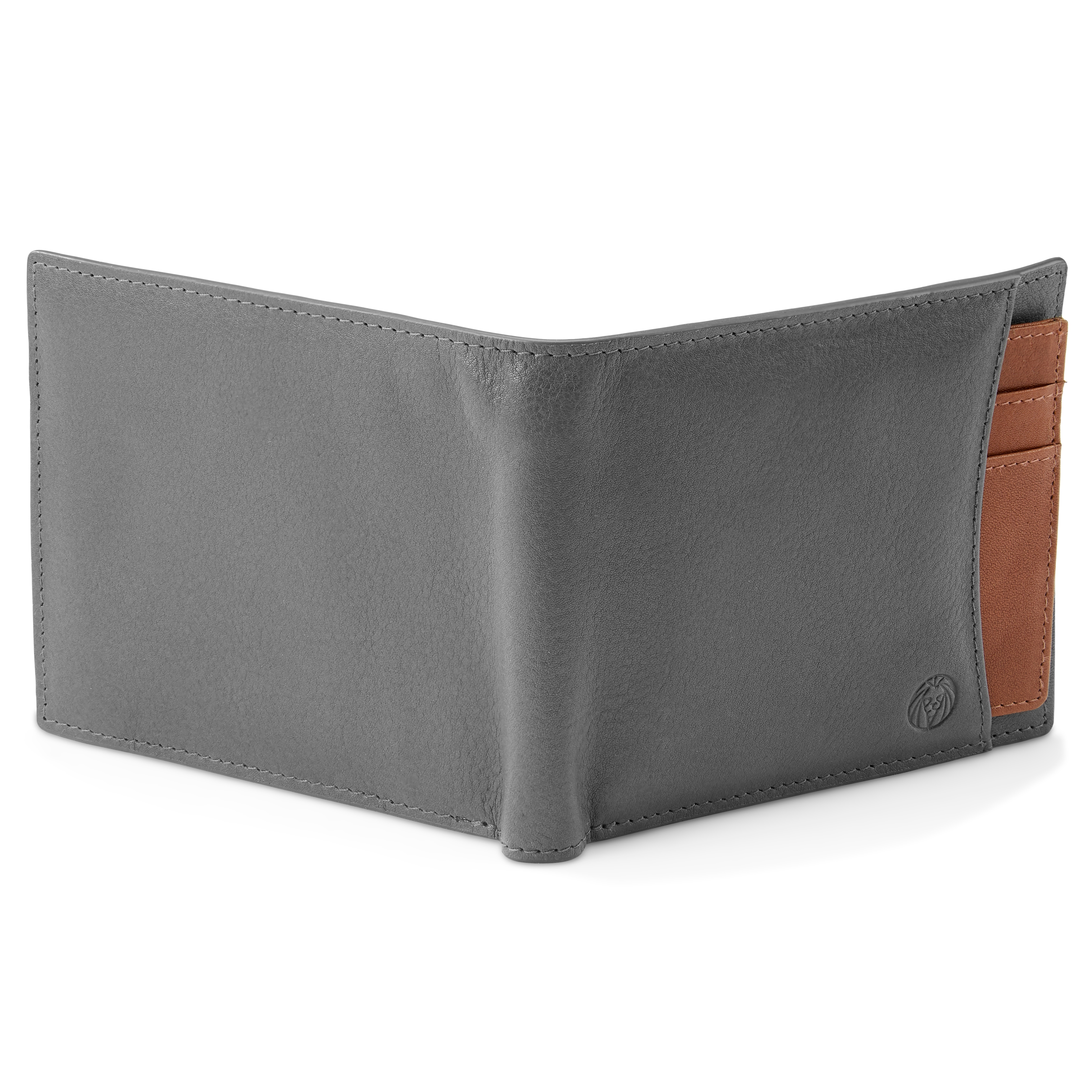 Lincoln Grey & Tan Leather RFID-Blocking Wallet & Card Holder  - 6