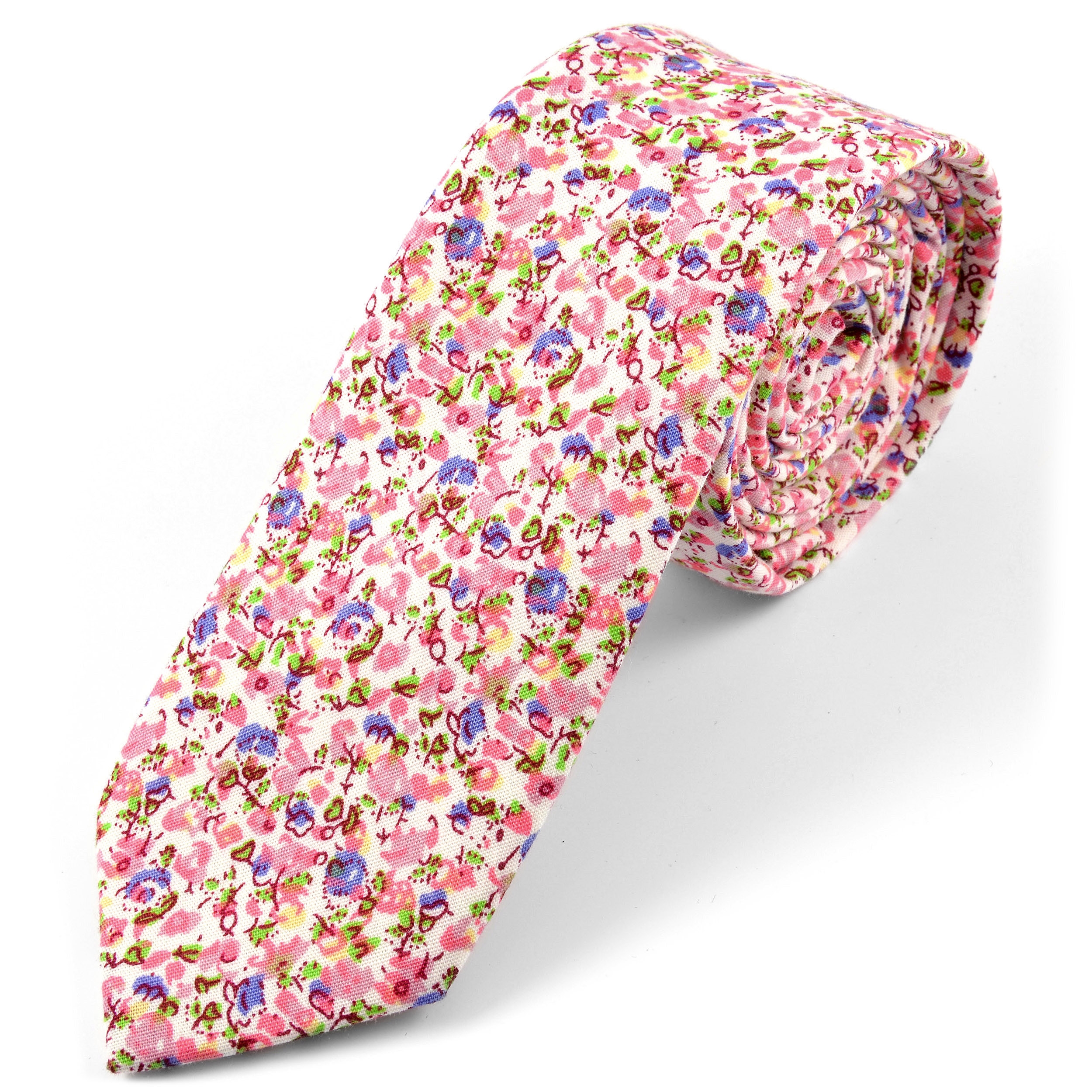 Pink & Blue Abstract Tie - 1