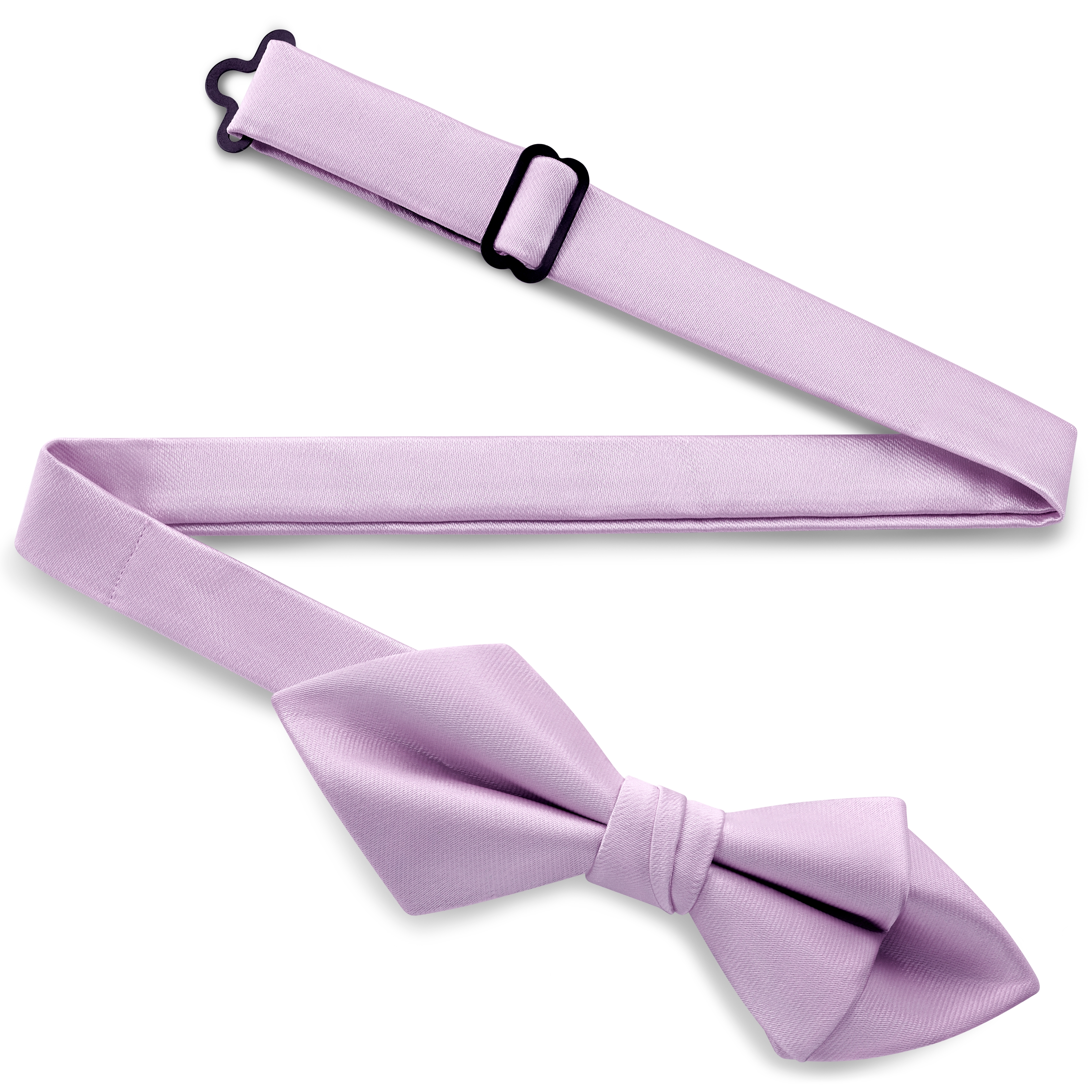 Light Violet Pre-Tied Satin Diamond Tip Bow Tie - 2