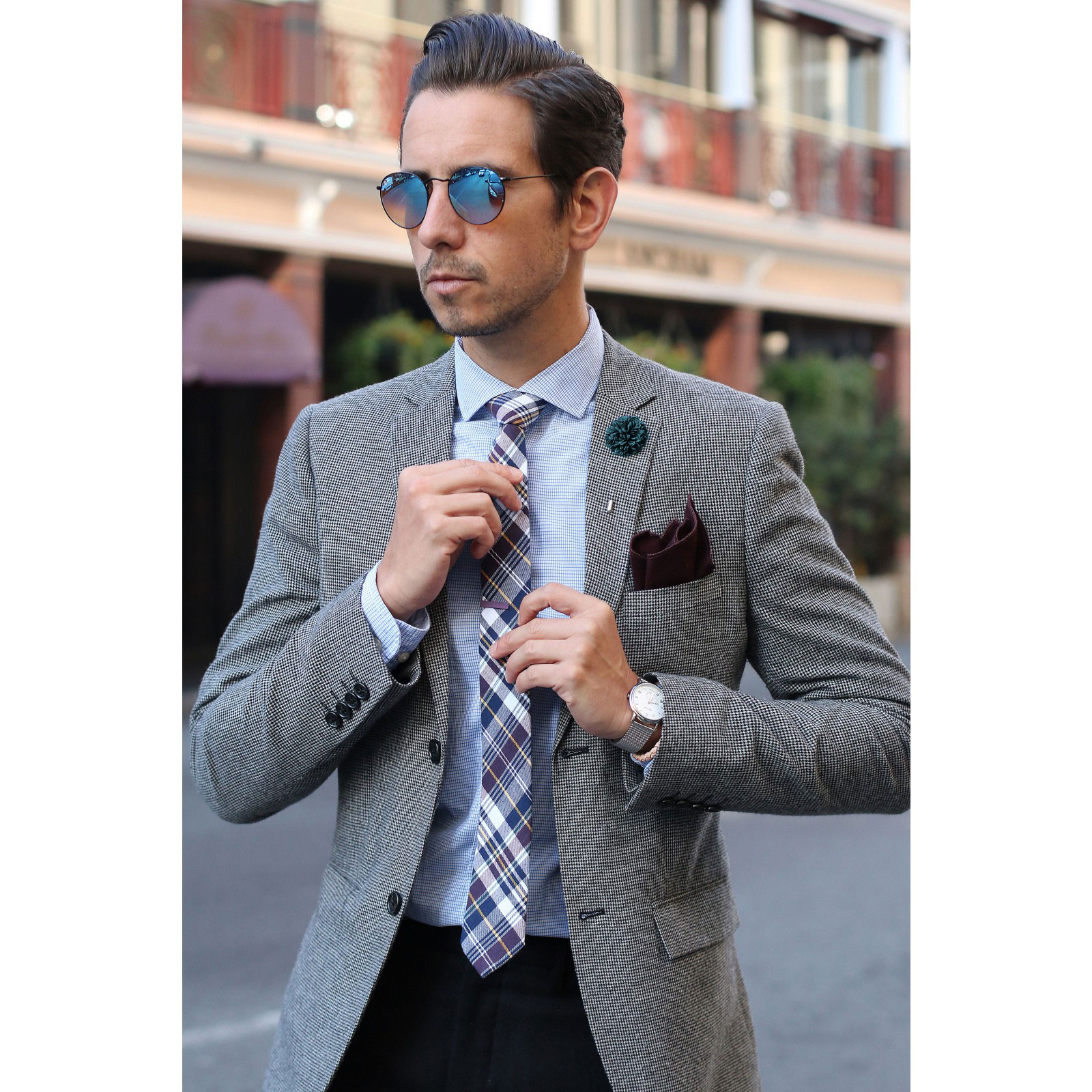 Shades of Blue Flower Lapel Pin - 5