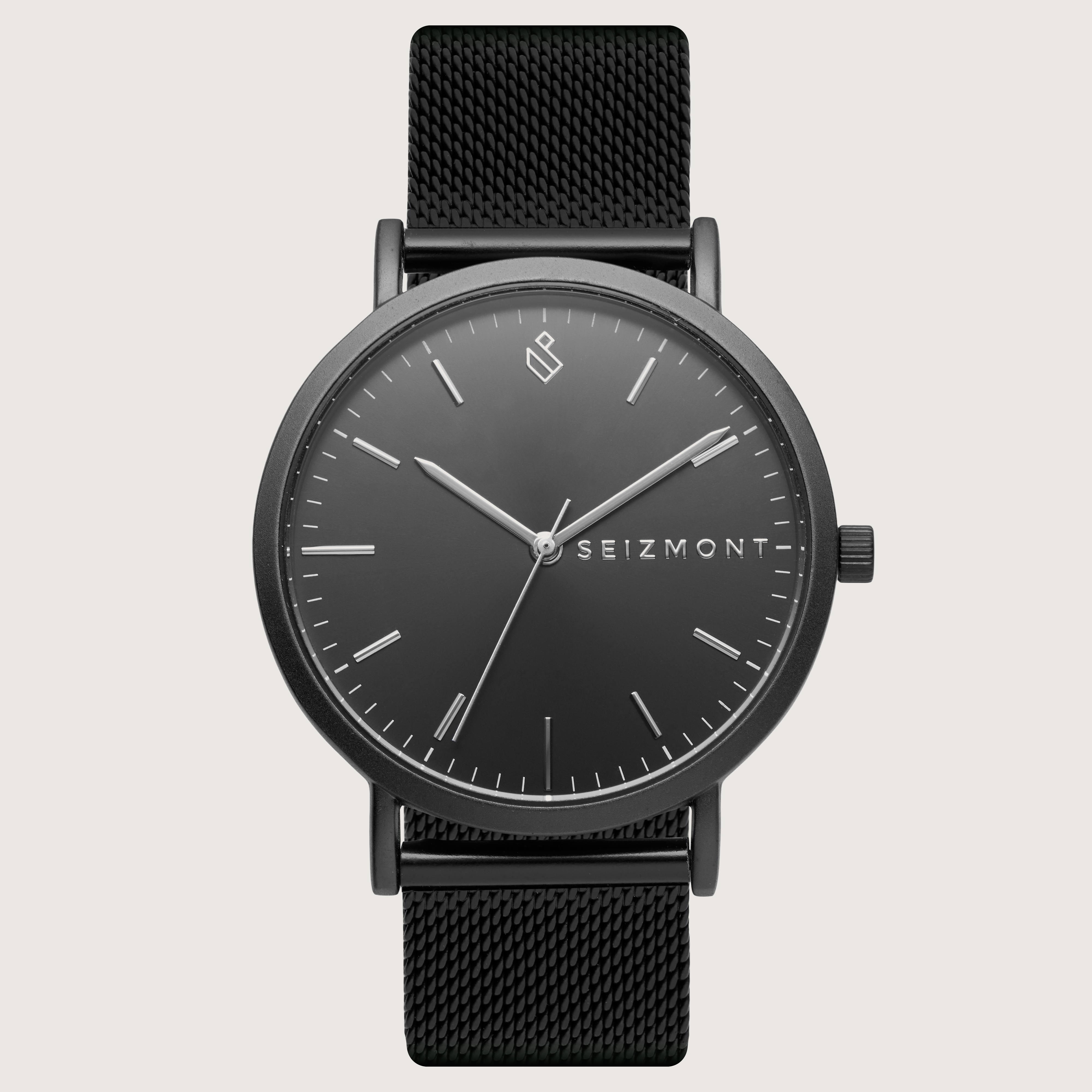 Moment | Black Stainless Steel Minimalist Dress Watch With Black Dial for Men - Wrist watches
