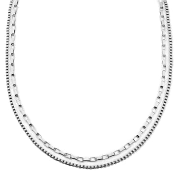 New Classics | Verižica iz nerjavečega jekla srebrne barve z dvojno 2-v-1 verigo
New Classics | Verižica iz nerjavečega jekla srebrne barve z dvojno 2-v-1 verigo