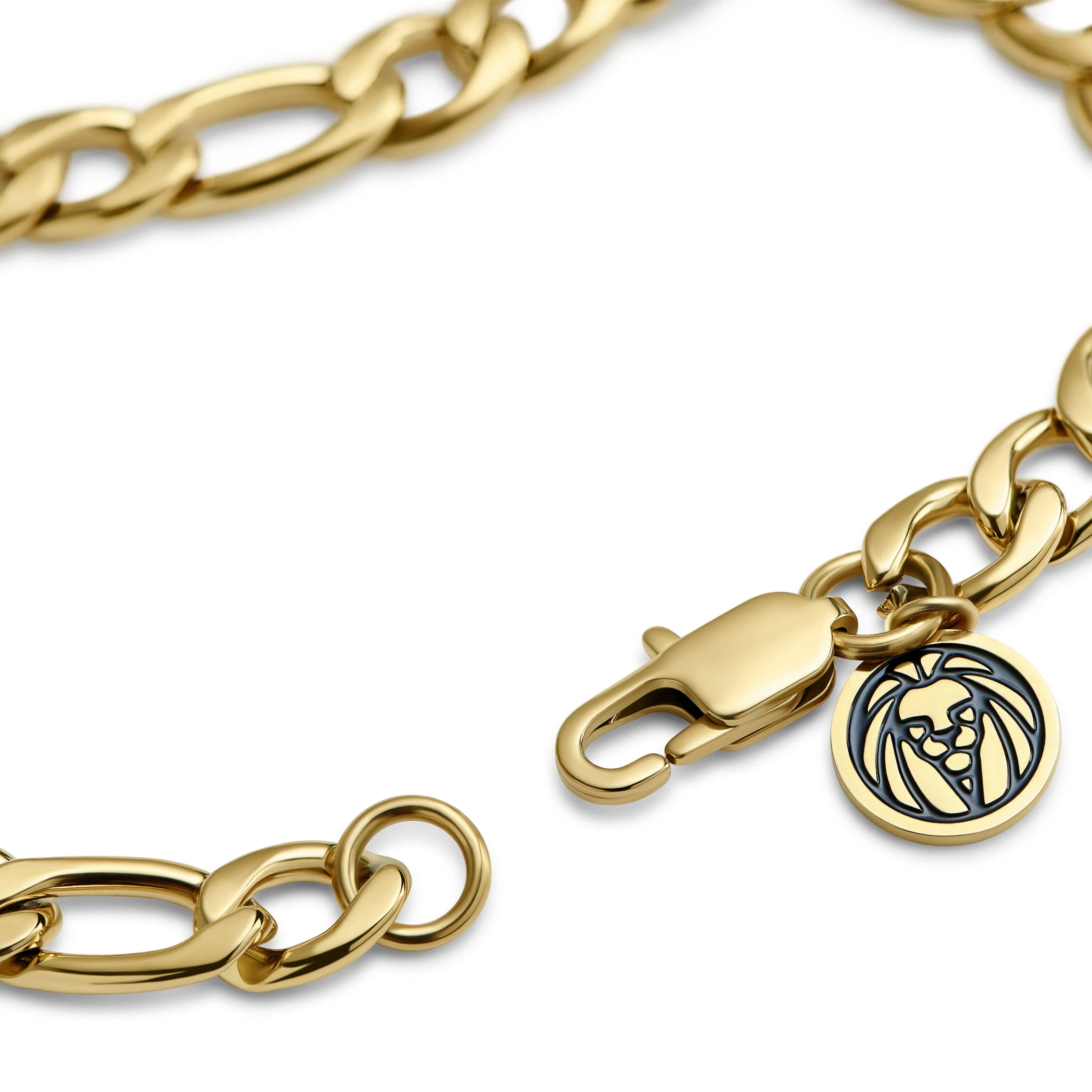 Essentials | Bracciale a catena Figaro da 8 mm color oro - 5