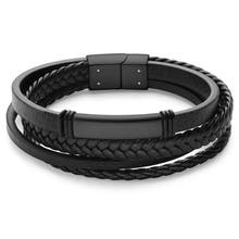 Svarta läderarmband herr