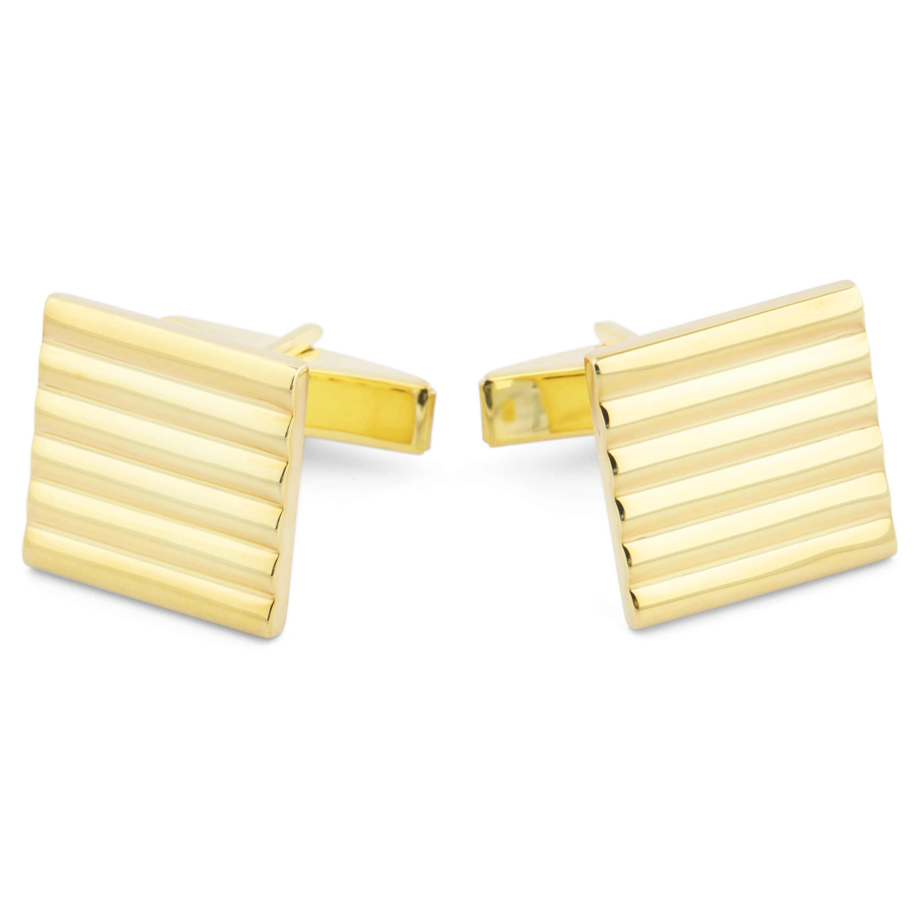 Kort Guldpläterad 925s Räfflad Set - 2