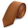 Cravate étroite en tissu gros-grain couleur rouille 6 cm