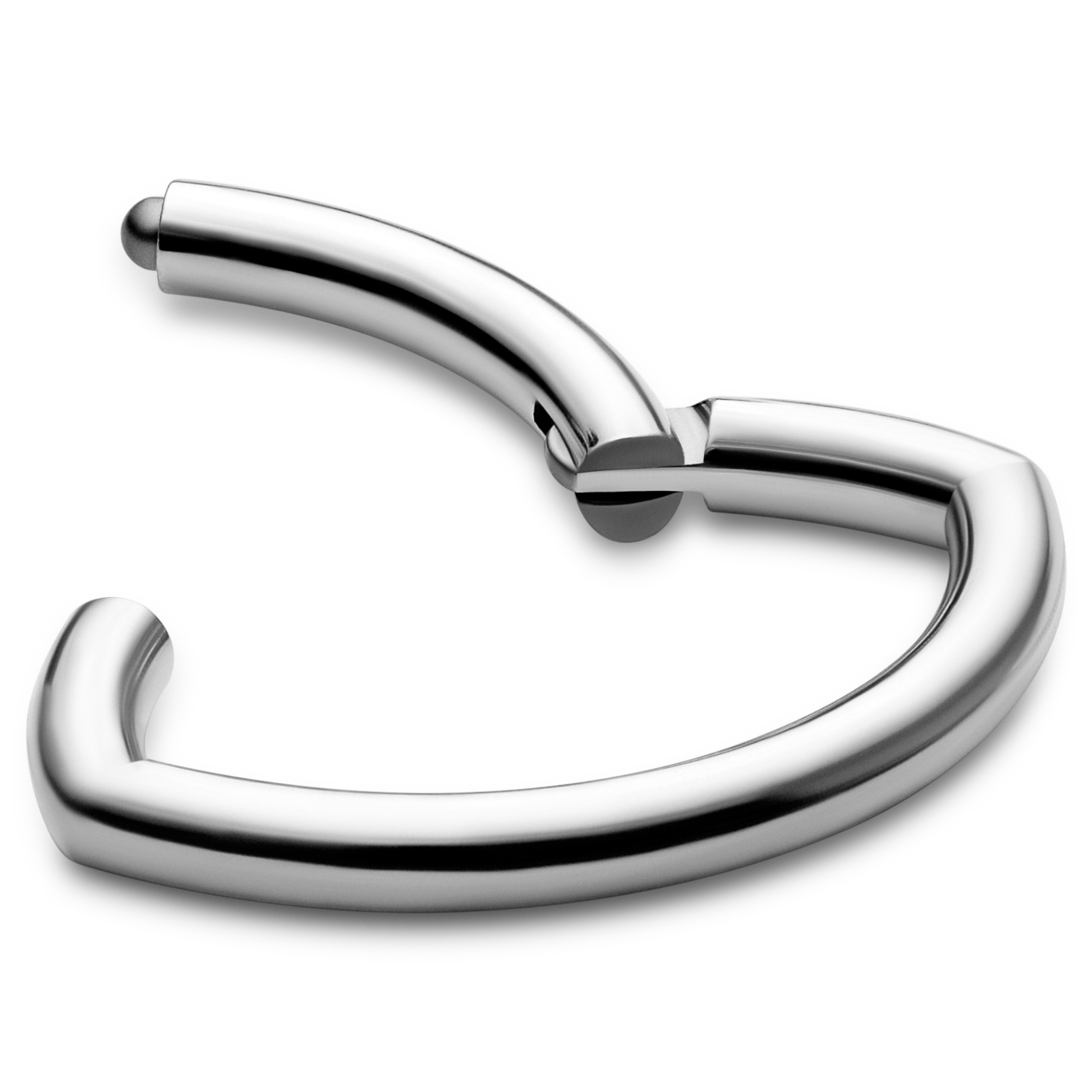 8 mm Silver-Tone Titanium Oval Piercing Ring - 3