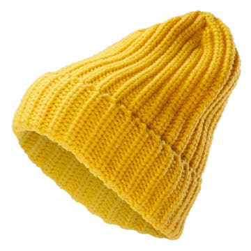 Żółta masywna dzianinowa czapka beanie Fee Montagna