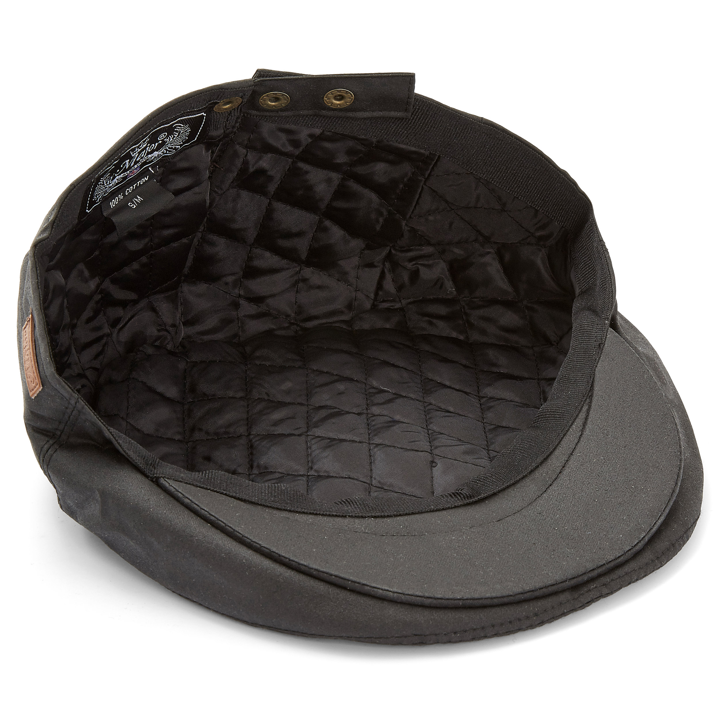 Schwarze Canvas Schiebermütze - 4