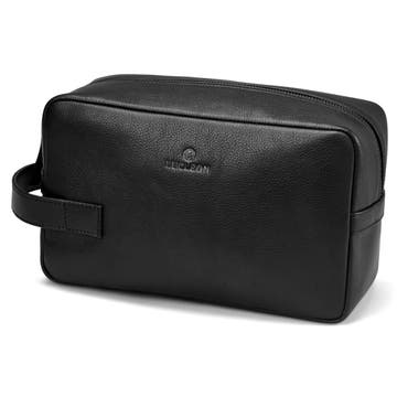 Black Full-Grain Leather Toiletry Bag Black Full-Grain Leather Toiletry Bag