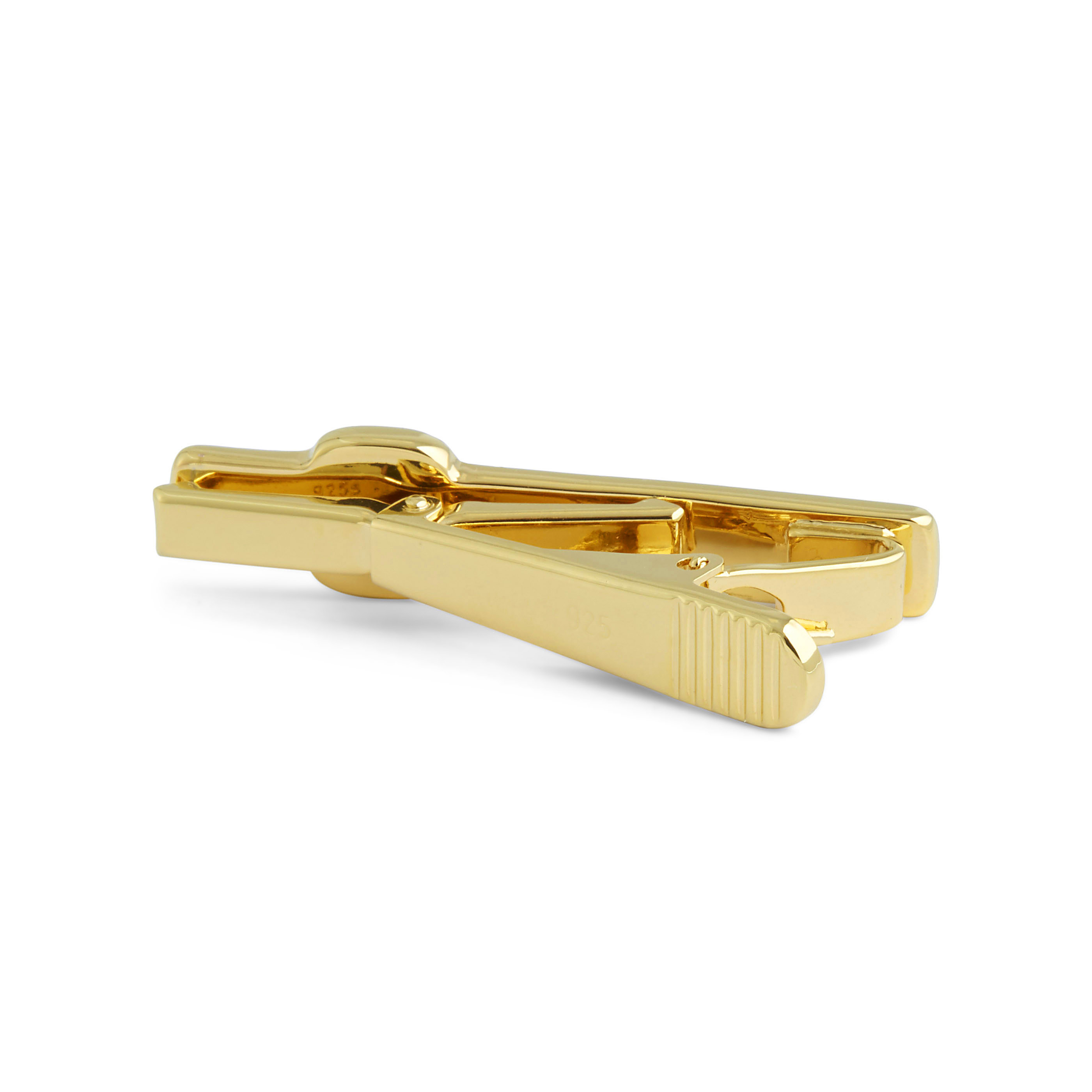 Pasador de corbata corto plata 925s y oro con león - 2