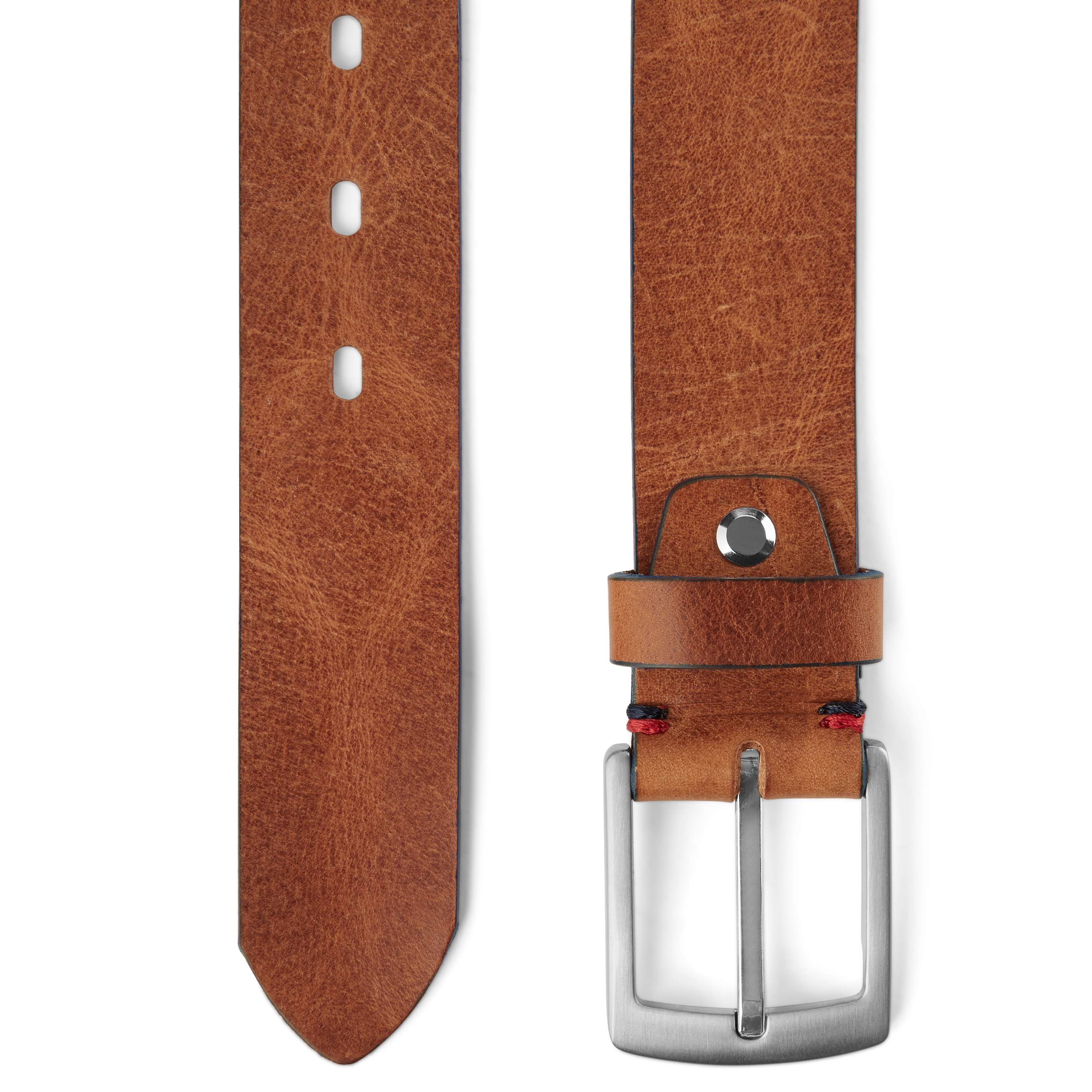 Klassieke Cognackleurige Lederen Riem - 2